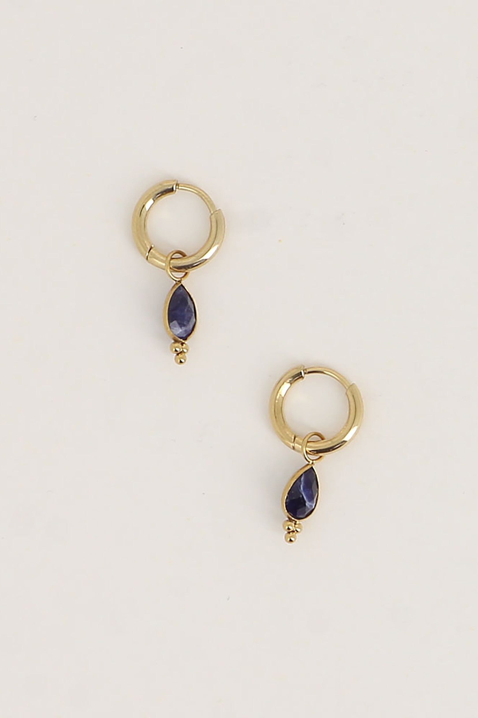 Boucles Bohm Paris - Aveny Boucles d'oreilles type Créoles Bohm Paris Sodalite 