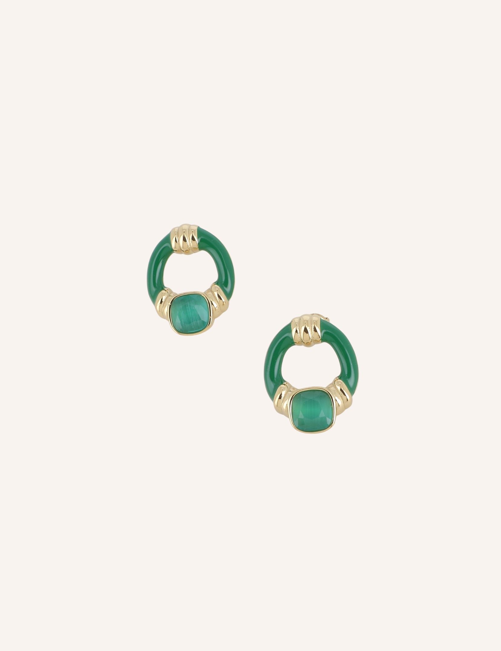 Boucles Bohm Paris - Beryl Boucles d'oreilles à puces Bohm Paris vert foncé 