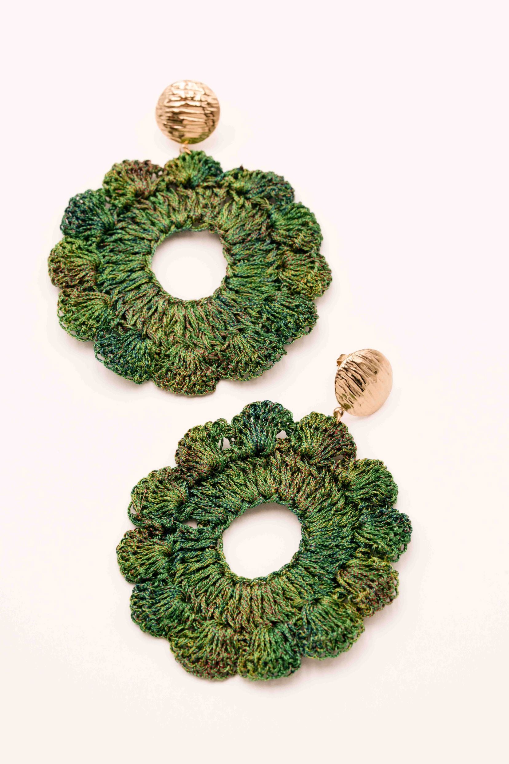 Boucles Bohm Paris - Calyma Boucles D'oreilles pendantes Bohm Paris Vert 