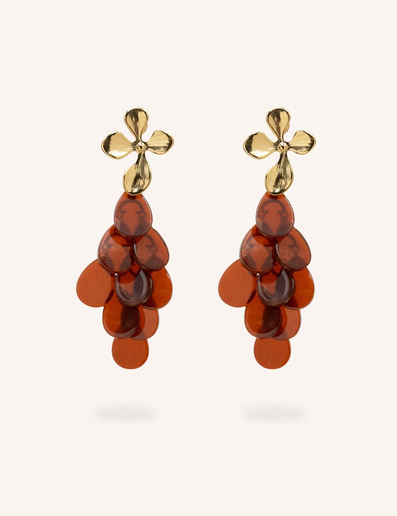 Boucles Bohm Paris - Dahliane Boucles d'oreilles pendantes Bohm Paris Marron 