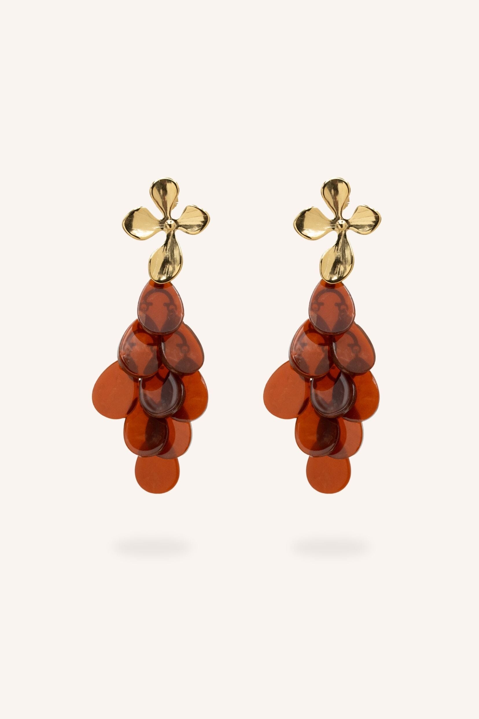 Boucles Bohm Paris - Dahliane Boucles d'oreilles pendantes Bohm Paris Marron 