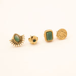 Boucles Bohm Paris - Dahlie Boucles d'oreilles à Puces Bohm Paris Jaspe vert 