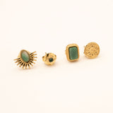 Boucles Bohm Paris - Dahlie Boucles d'oreilles à Puces Bohm Paris Jaspe vert 