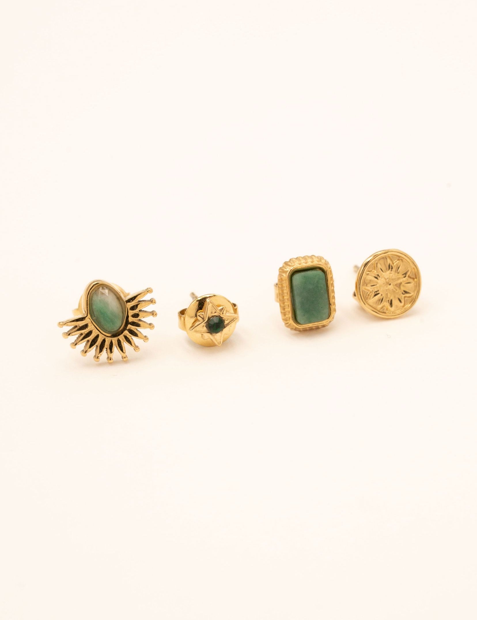 Boucles Bohm Paris - Dahlie Boucles d'oreilles à Puces Bohm Paris Jaspe vert 