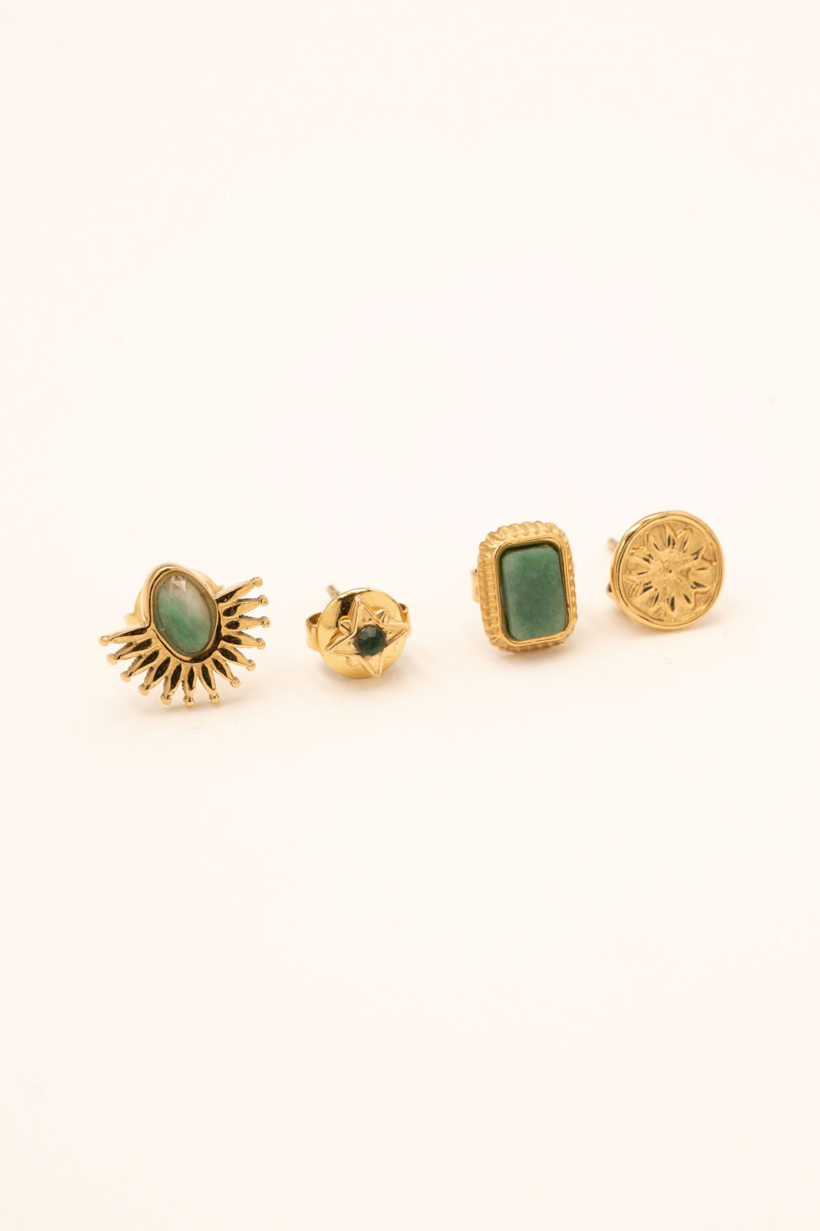 Boucles Bohm Paris - Dahlie Boucles d'oreilles à Puces Bohm Paris Jaspe vert 