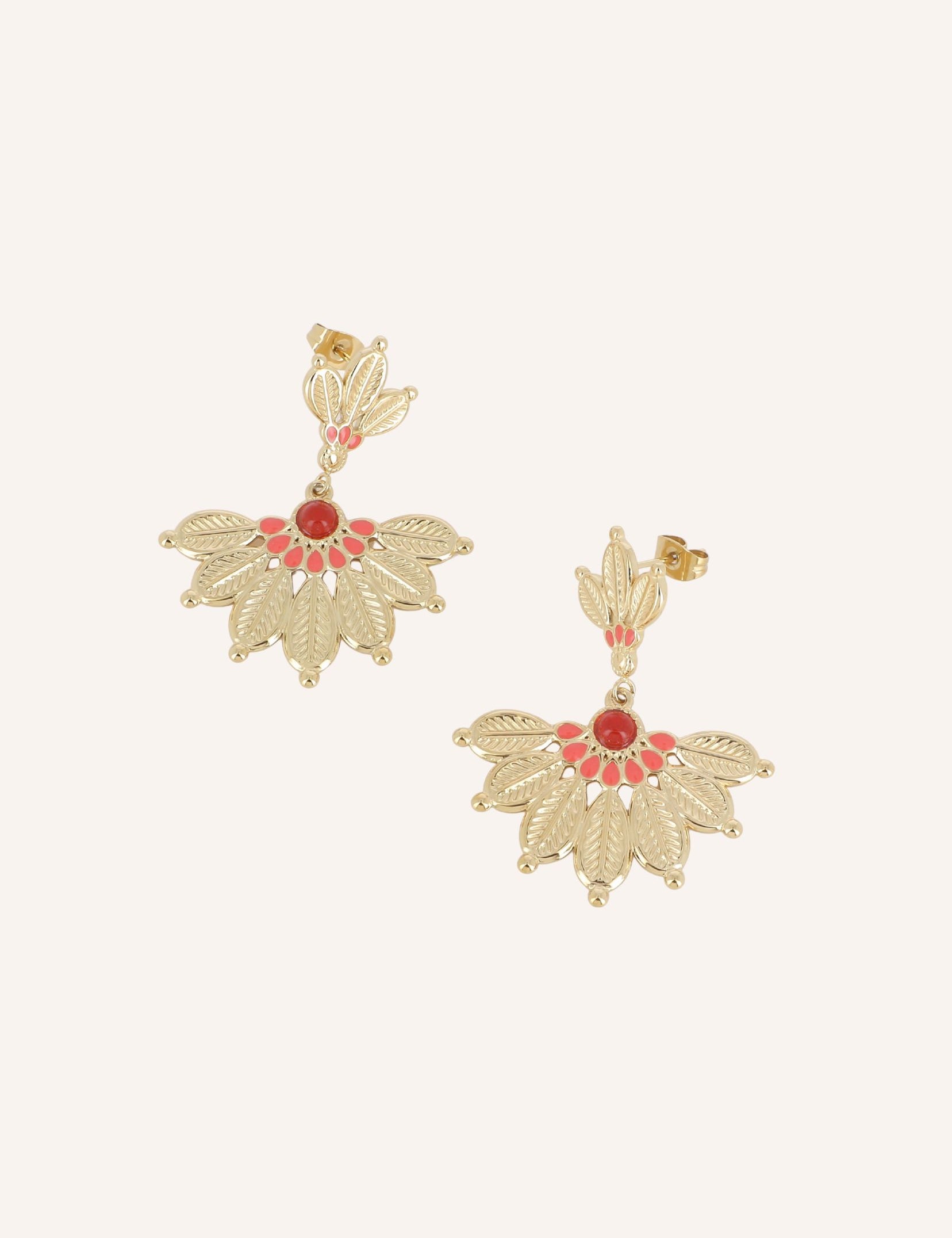 Boucles Bohm Paris - Emma Boucles d'oreilles Pendantes Bohm Paris Rouge 