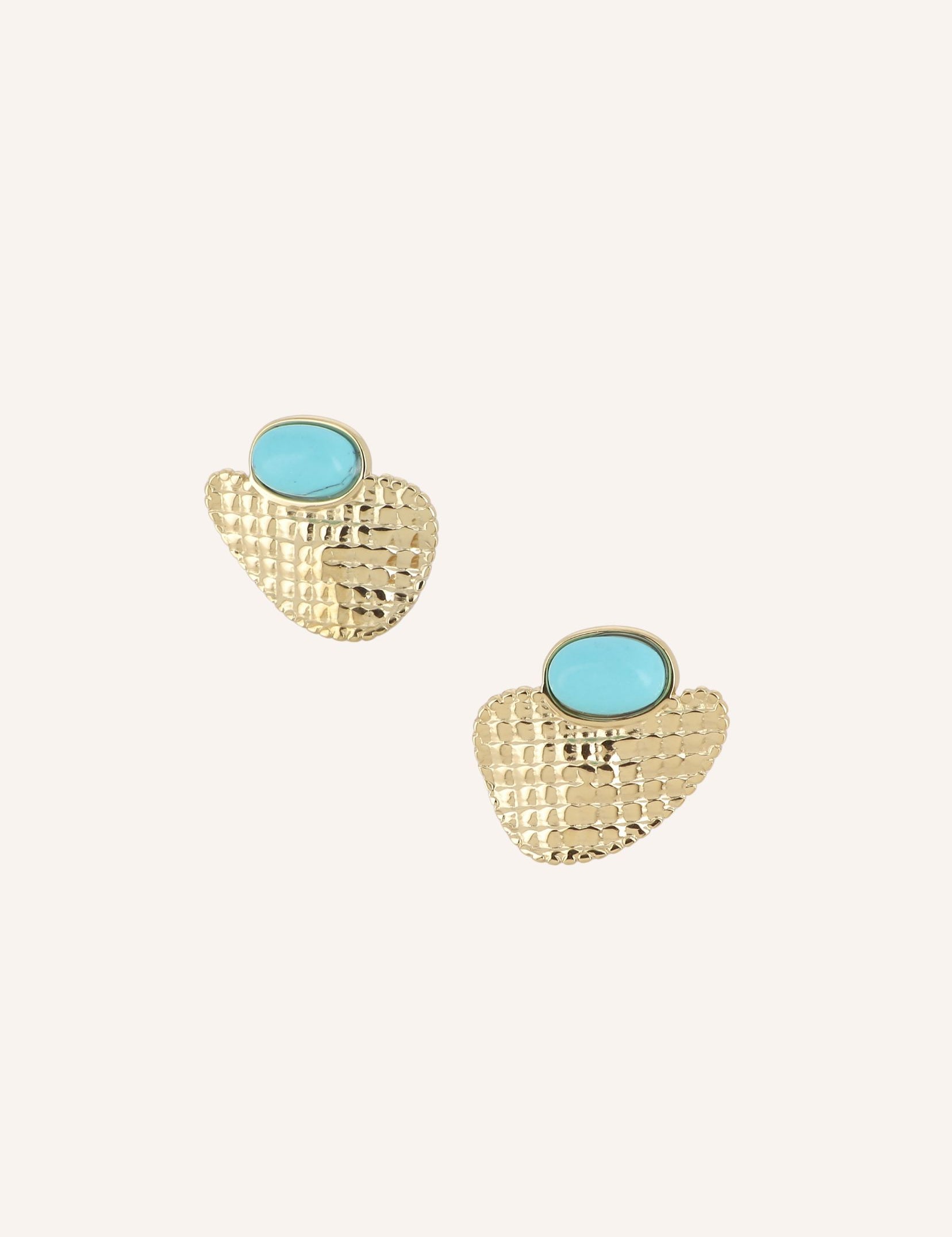 Boucles Bohm Paris - Énora Boucles d'oreilles à puces Bohm Paris Howlite bleu 