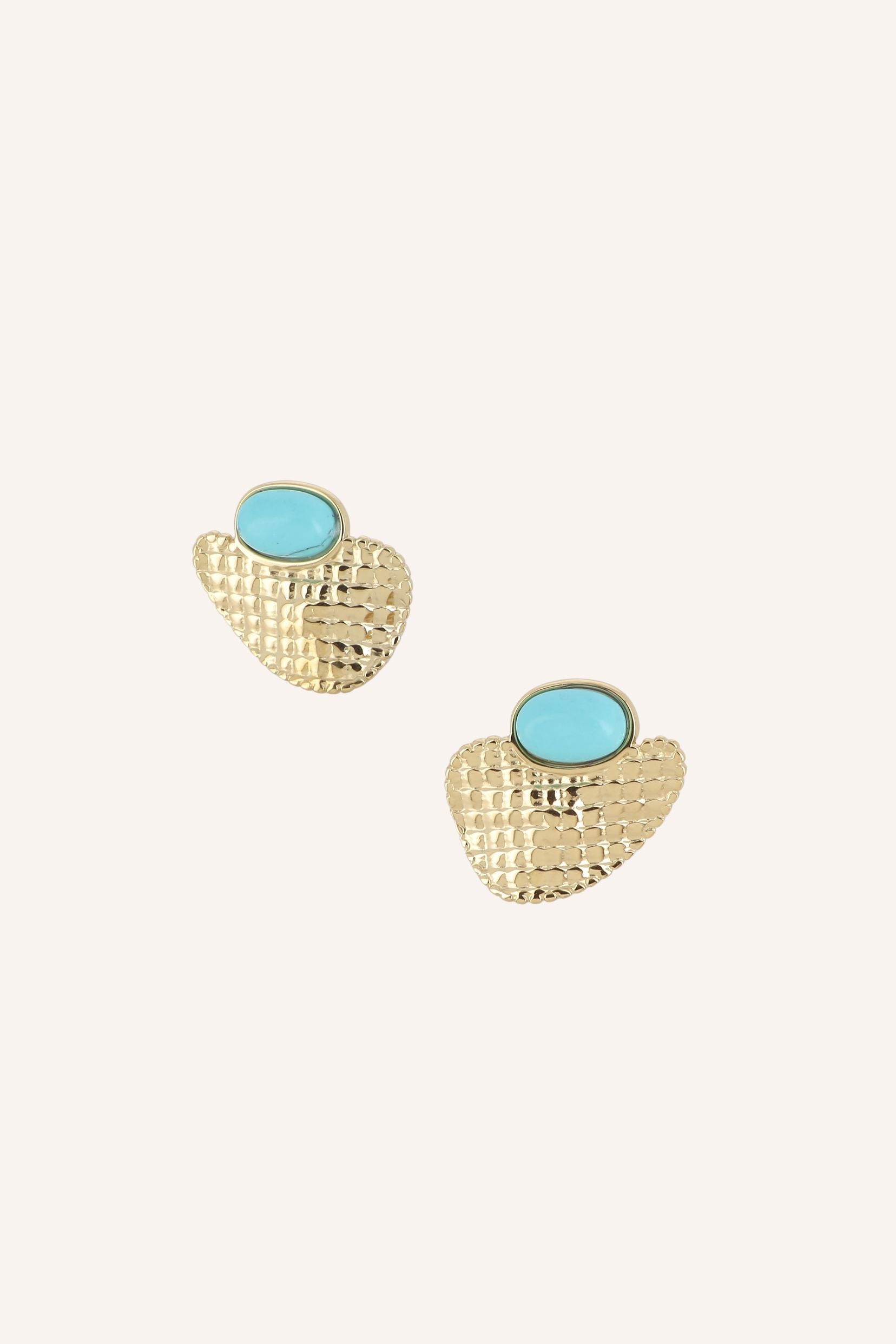 Boucles Bohm Paris - Énora Boucles d'oreilles à puces Bohm Paris Howlite bleu 