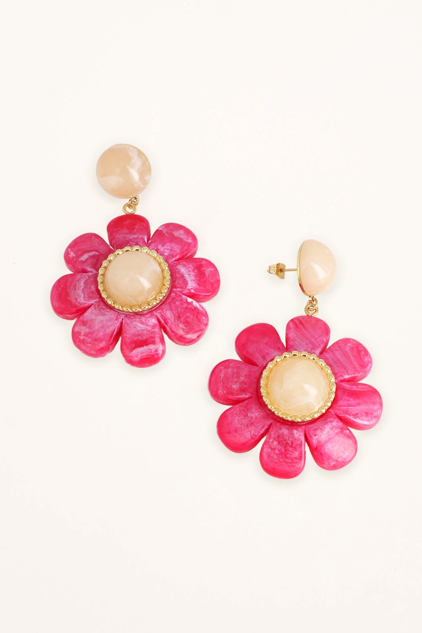 Boucles Rouge Grenade — Léna — Rose acétate, vue 1