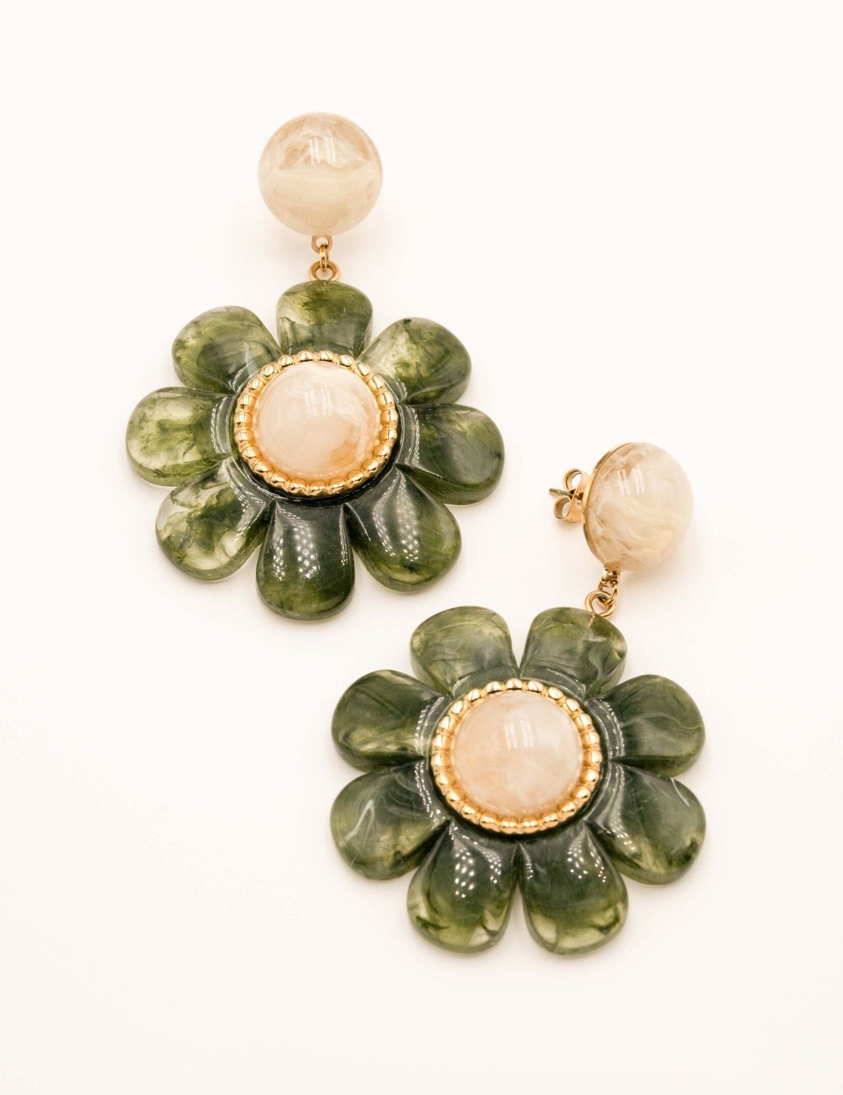 Boucles Bohm Paris - Fleuria Boucles D'oreilles Bohm Paris Vert Acétate 