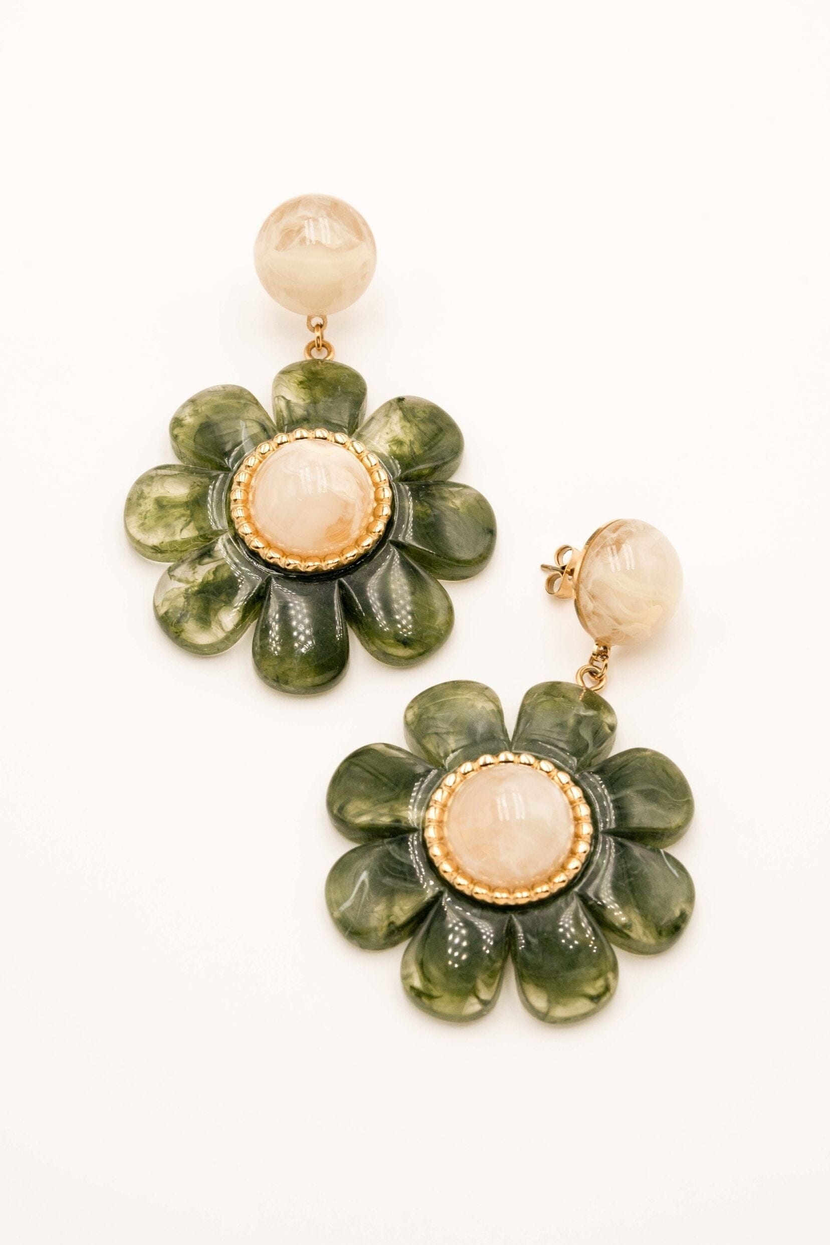 Boucles Bohm Paris - Fleuria Boucles D'oreilles Bohm Paris Vert Acétate 