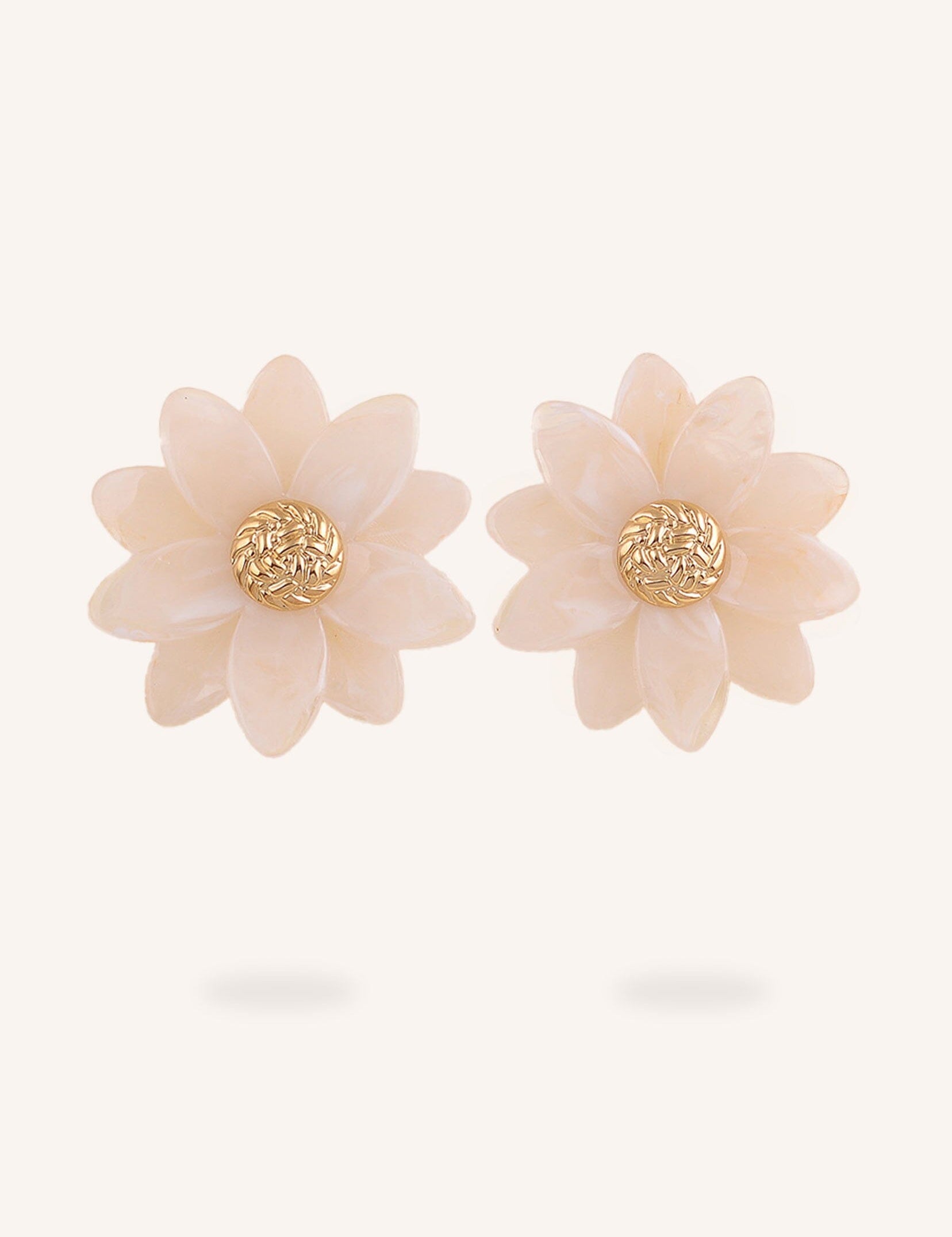 Boucles Bohm Paris - Floralia Boucles d'oreilles à puces Bohm Paris Beige 