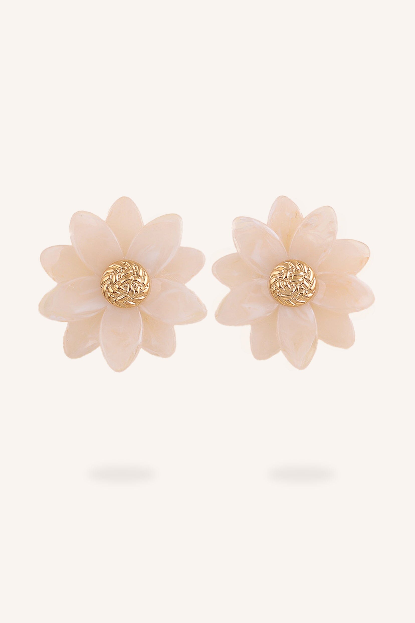 Boucles Bohm Paris - Floralia Boucles d'oreilles à puces Bohm Paris Beige 