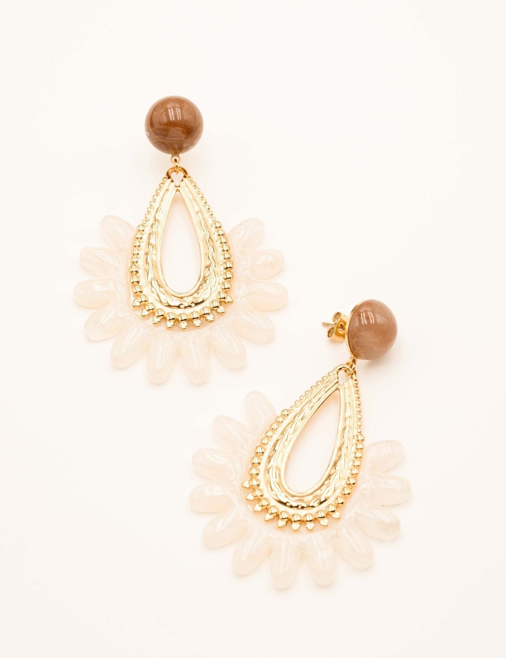 Boucles Bohm Paris - Garance Boucles D'oreilles Bohm Paris Beige acétate 