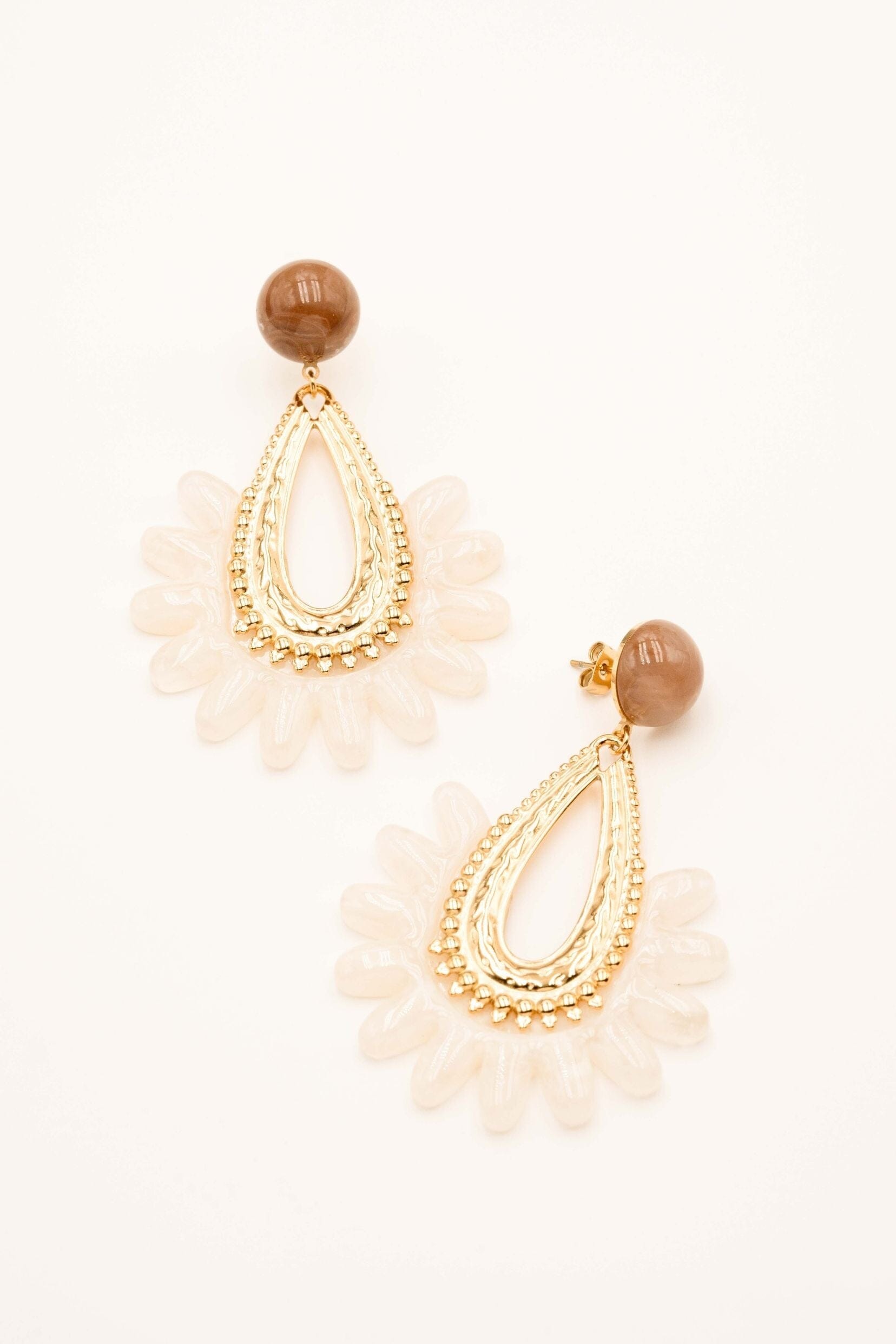 Boucles Bohm Paris - Garance Boucles D'oreilles Bohm Paris Beige acétate 