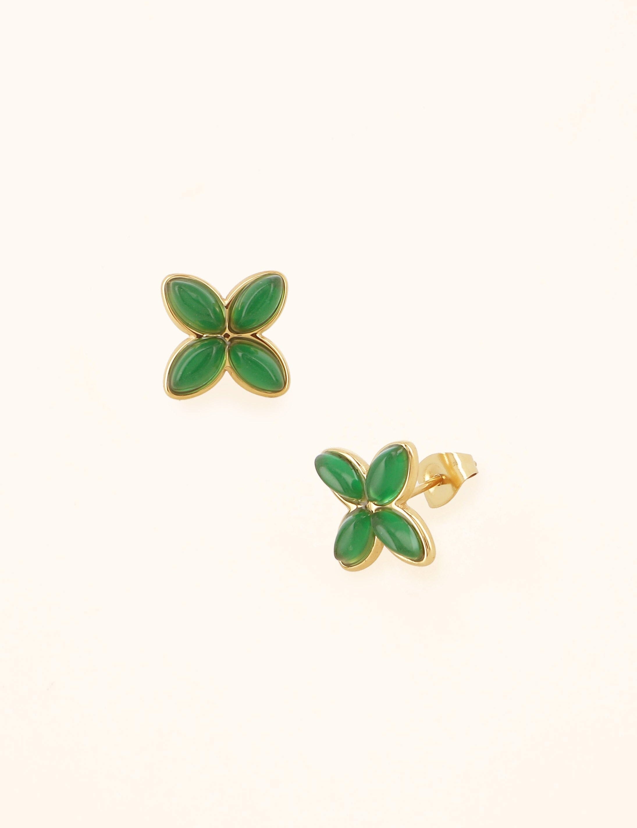 Boucles Bohm Paris - Gwendoline Boucles D'oreilles Bohm Paris Agate verte 