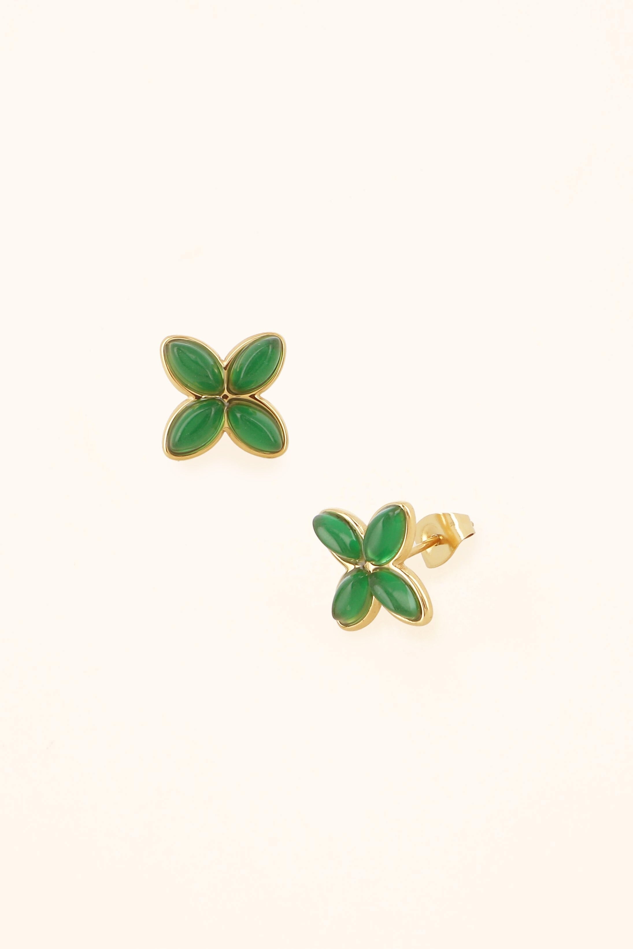 Boucles Bohm Paris - Gwendoline Boucles D'oreilles Bohm Paris Agate verte 