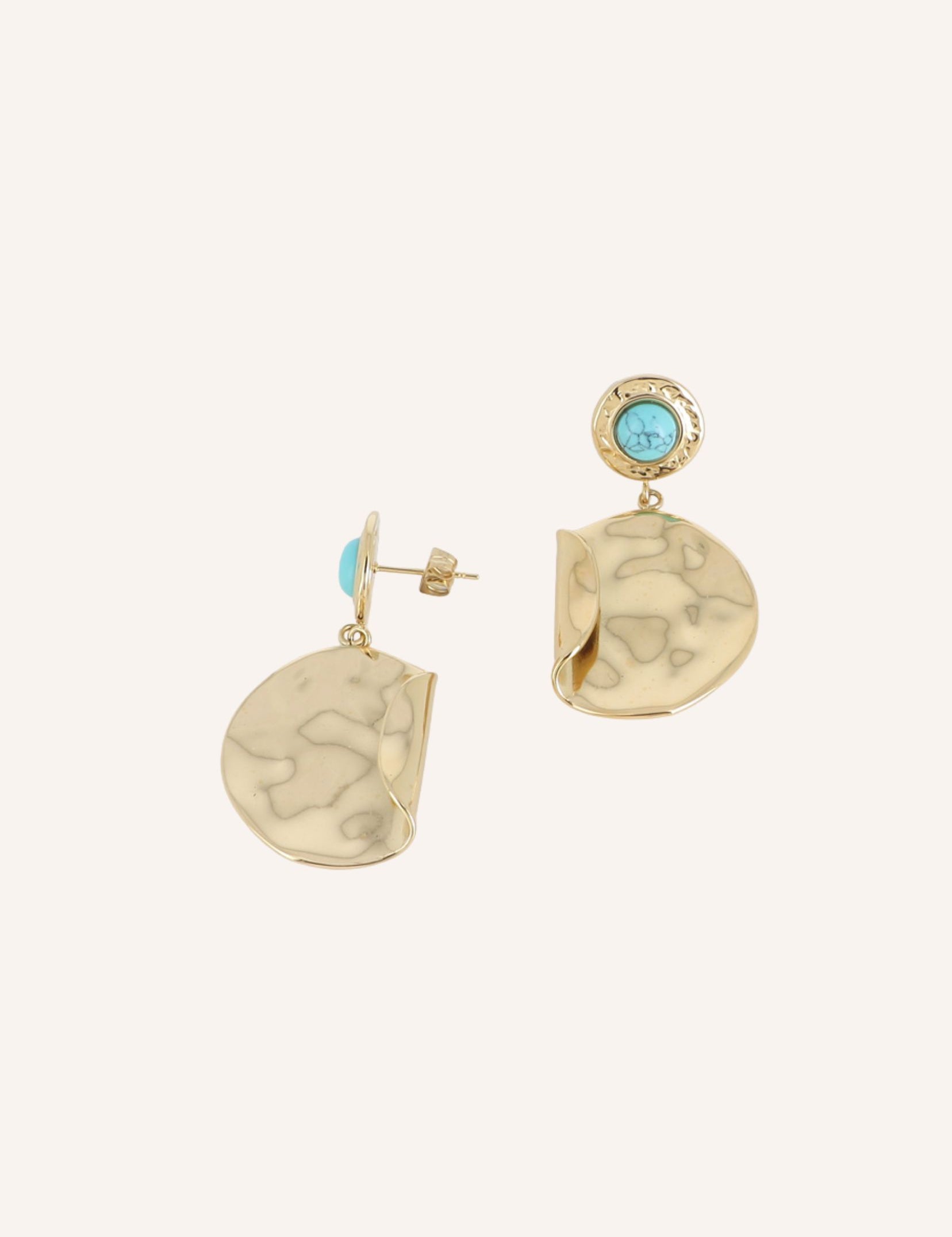 Boucles Bohm Paris - Hermine Boucles d'oreilles Pendantes Bohm Paris Howlite bleu 