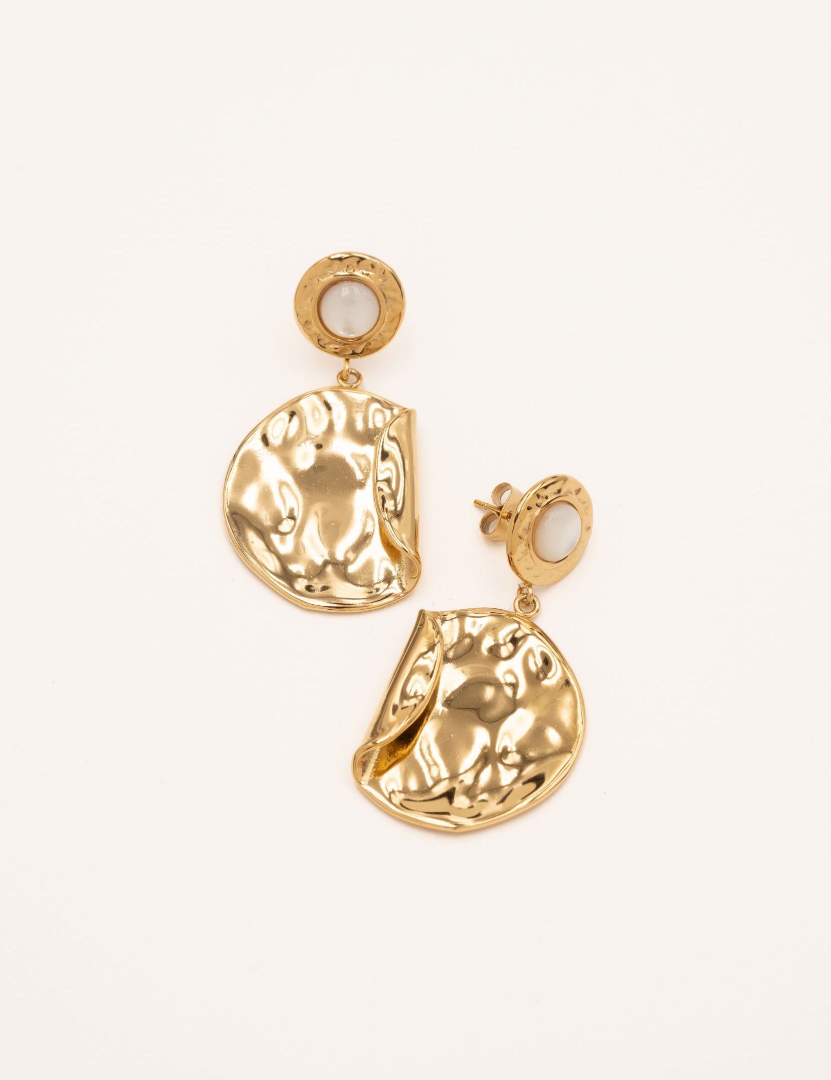 Boucles Bohm Paris - Hermine Boucles d'oreilles Pendantes Bohm Paris Nacre blanche 