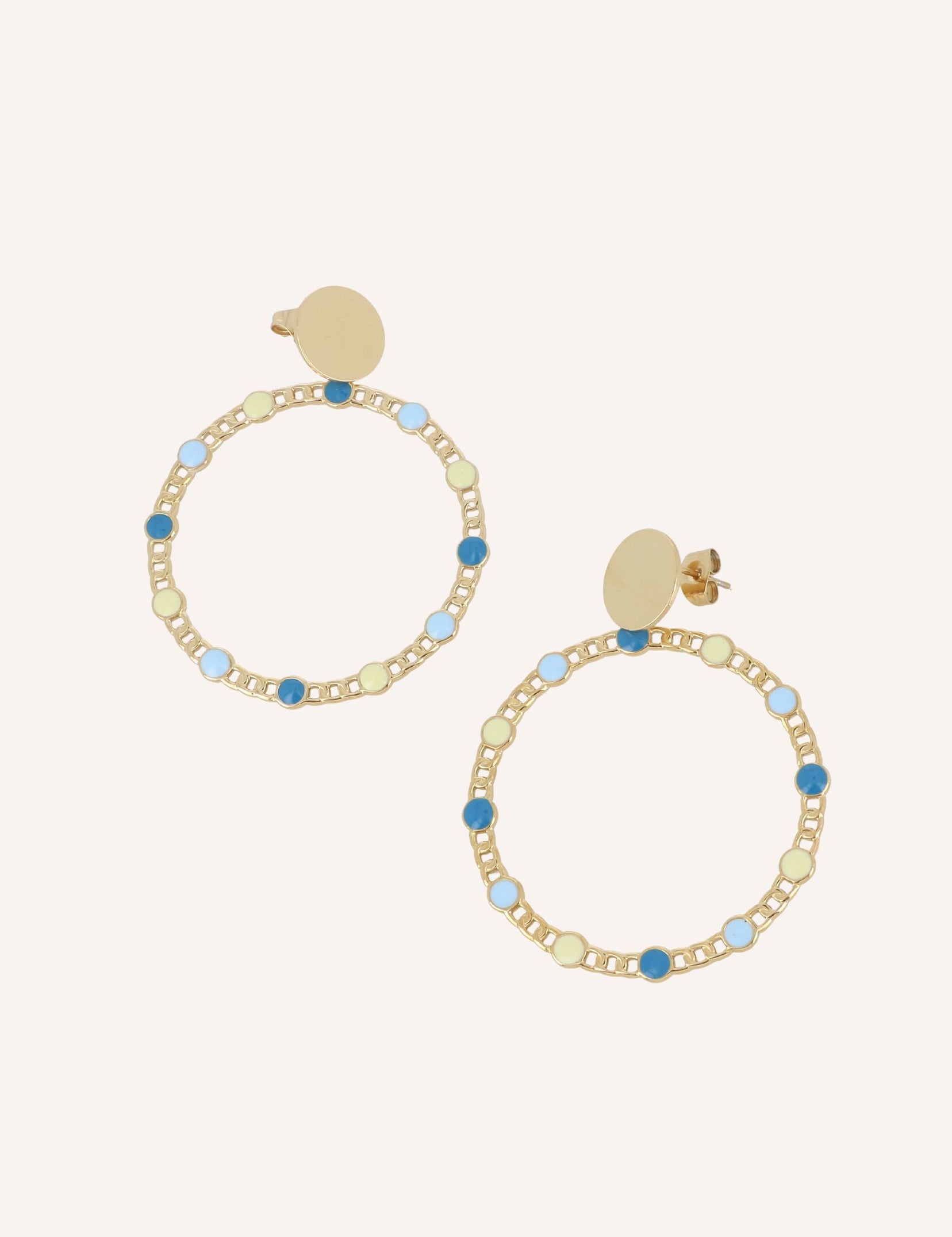 Boucles Bohm Paris - Hortensia Boucles d'oreilles à puces Bohm Paris Bleu 