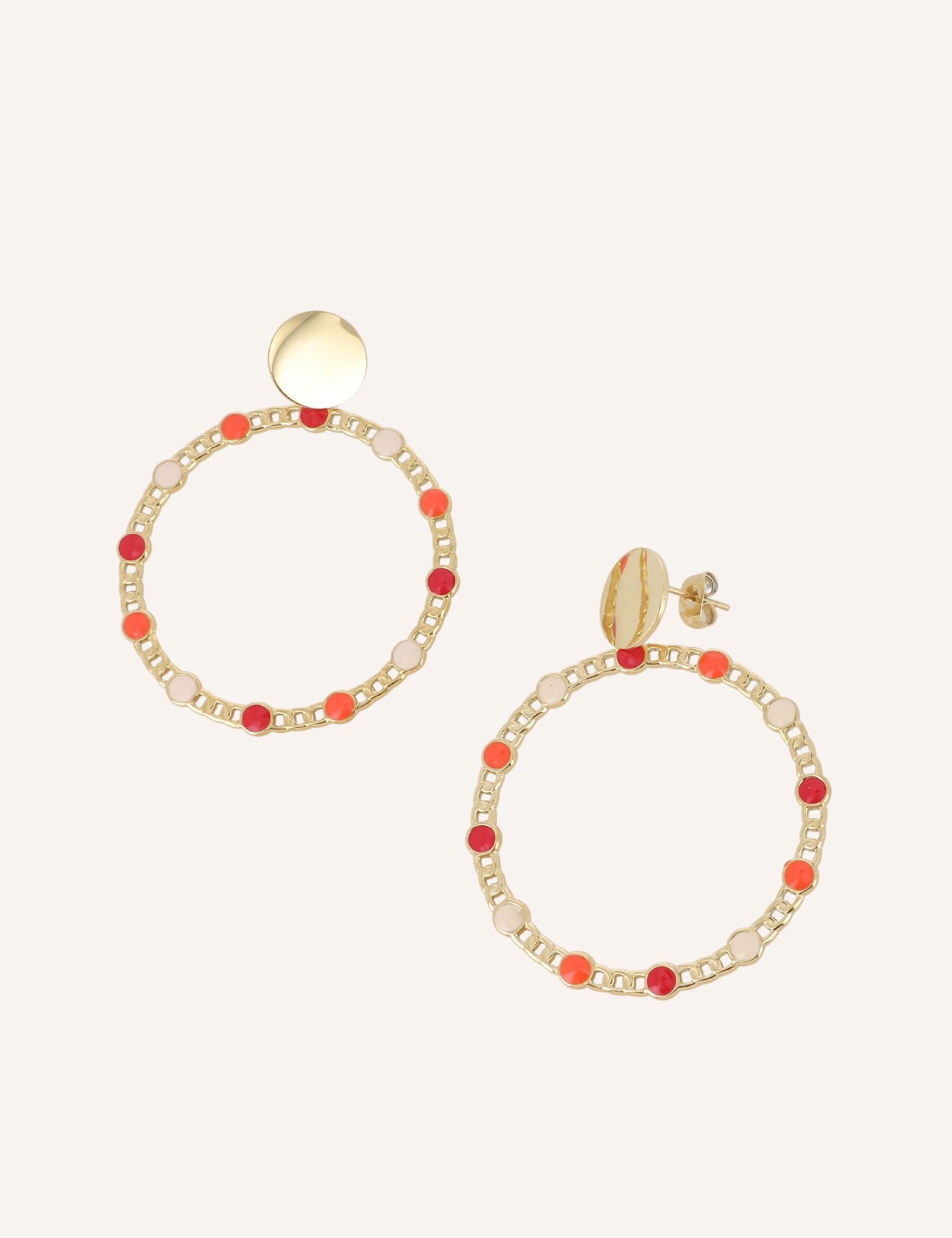 Boucles Bohm Paris - Hortensia Boucles d'oreilles à puces Bohm Paris Rouge 