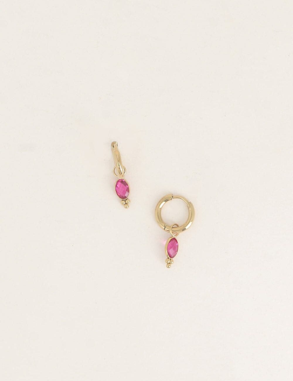 Boucles Bohm Paris - Léonie Boucles d'oreilles type Créoles Bohm Paris Fuchsia 