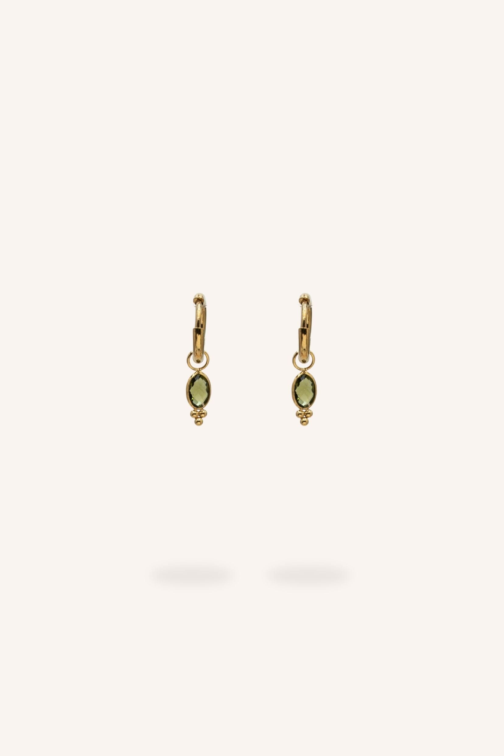 Boucles Bohm Paris - Léonie Boucles d'oreilles type Créoles Bohm Paris Vert foncé 