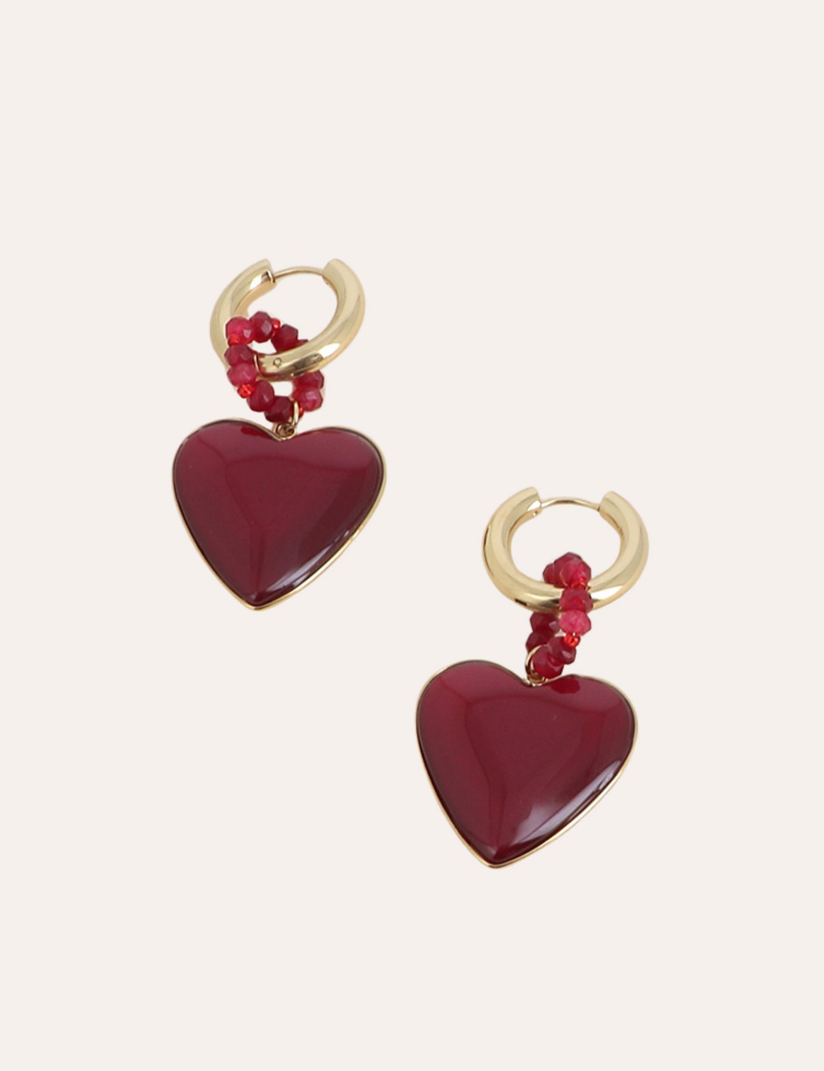 Boucles Bohm Paris - Lior Boucles d'oreilles Pendantes Bohm Paris Rouge 
