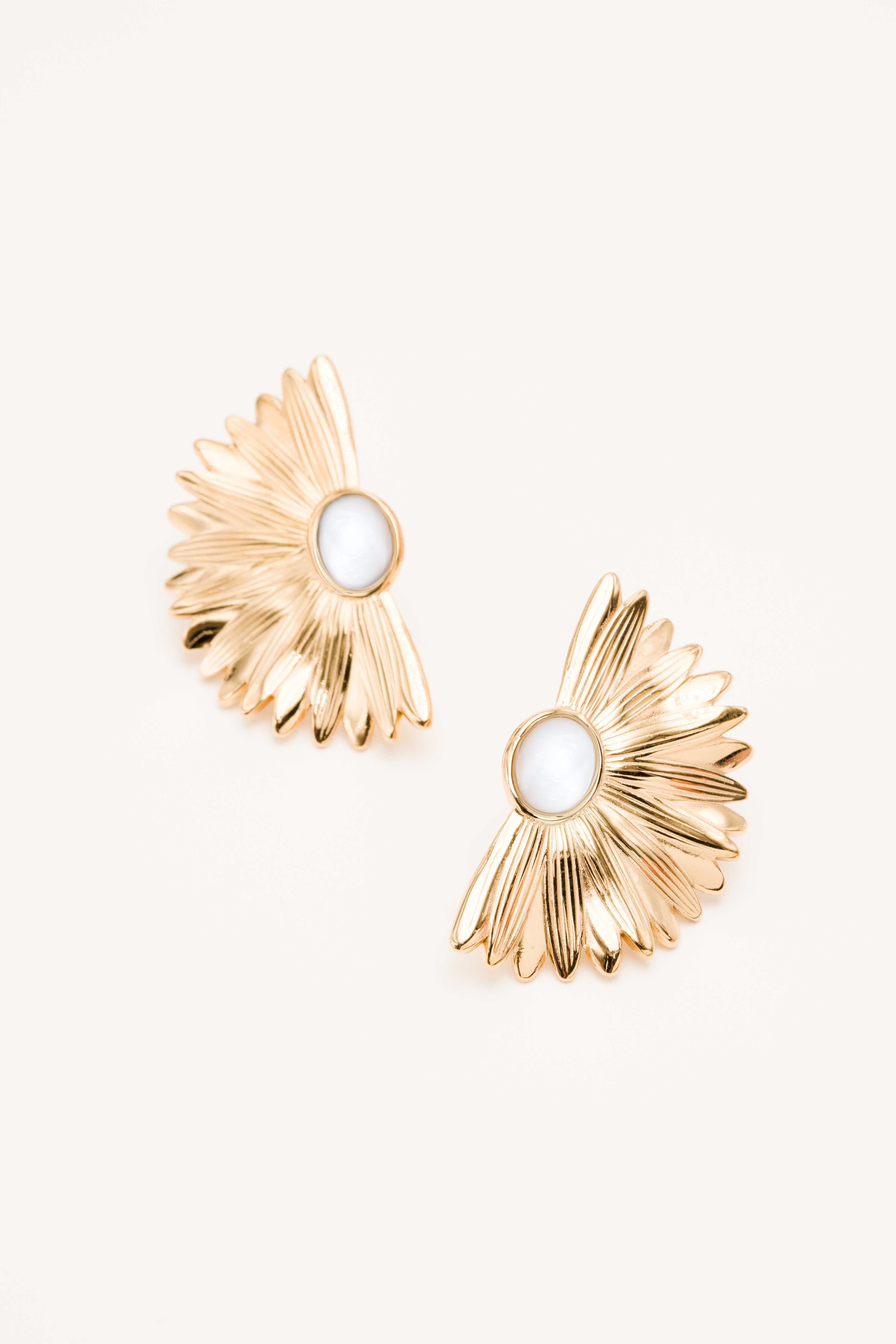 Boucles Bohm Paris - Lorelei Boucles D'oreilles Bohm Paris Nacre blanche 