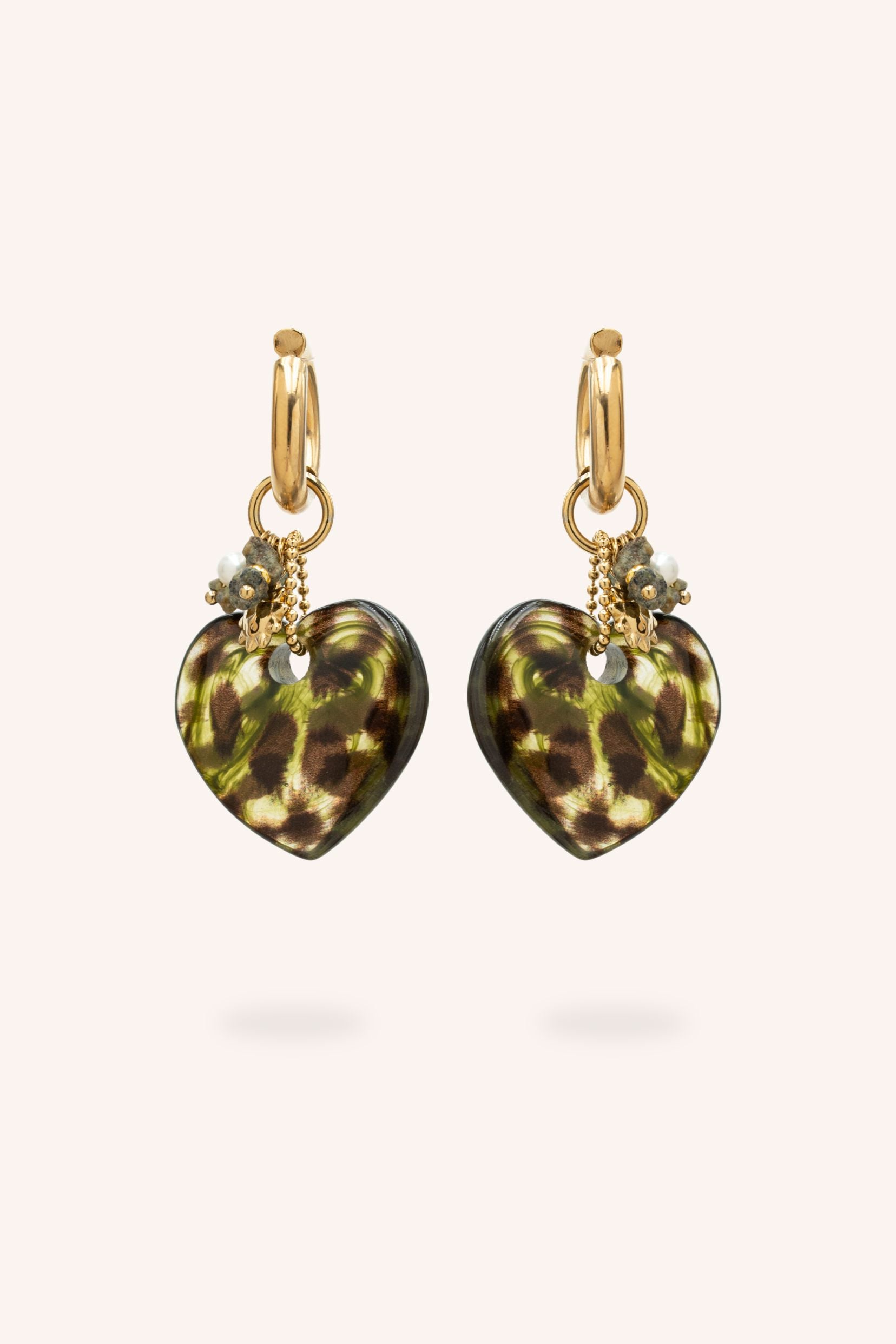 Boucles Bohm Paris - Lovina Boucles d'oreilles type Créoles Bohm Paris Kaki 