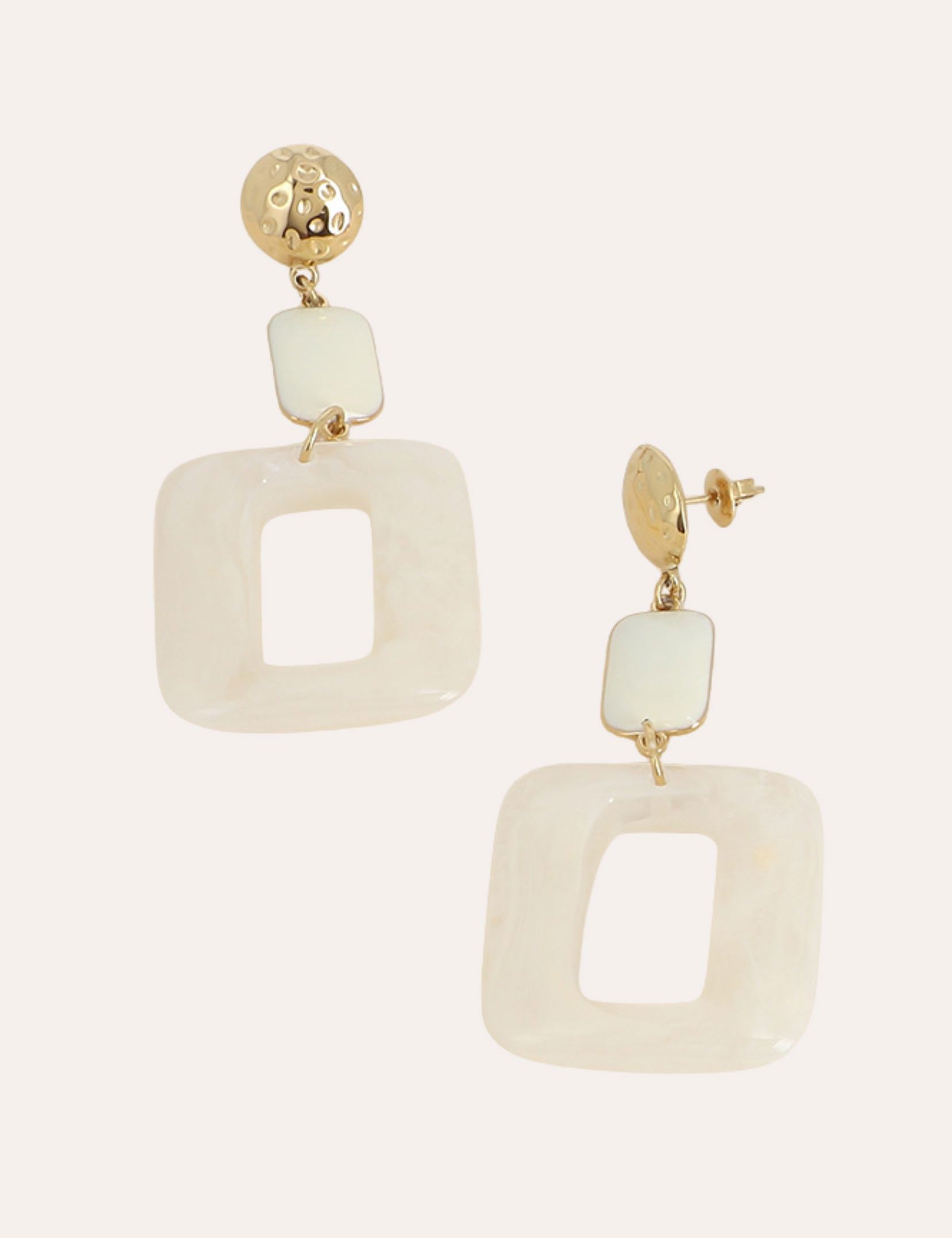 Boucles Bohm Paris - Lya Boucles d'oreilles Pendantes Bohm Paris Beige 