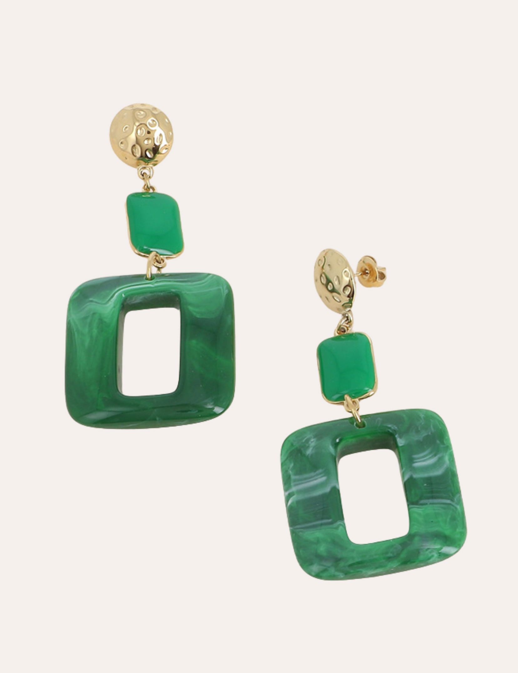 Boucles Bohm Paris - Lya Boucles d'oreilles Pendantes Bohm Paris Vert 