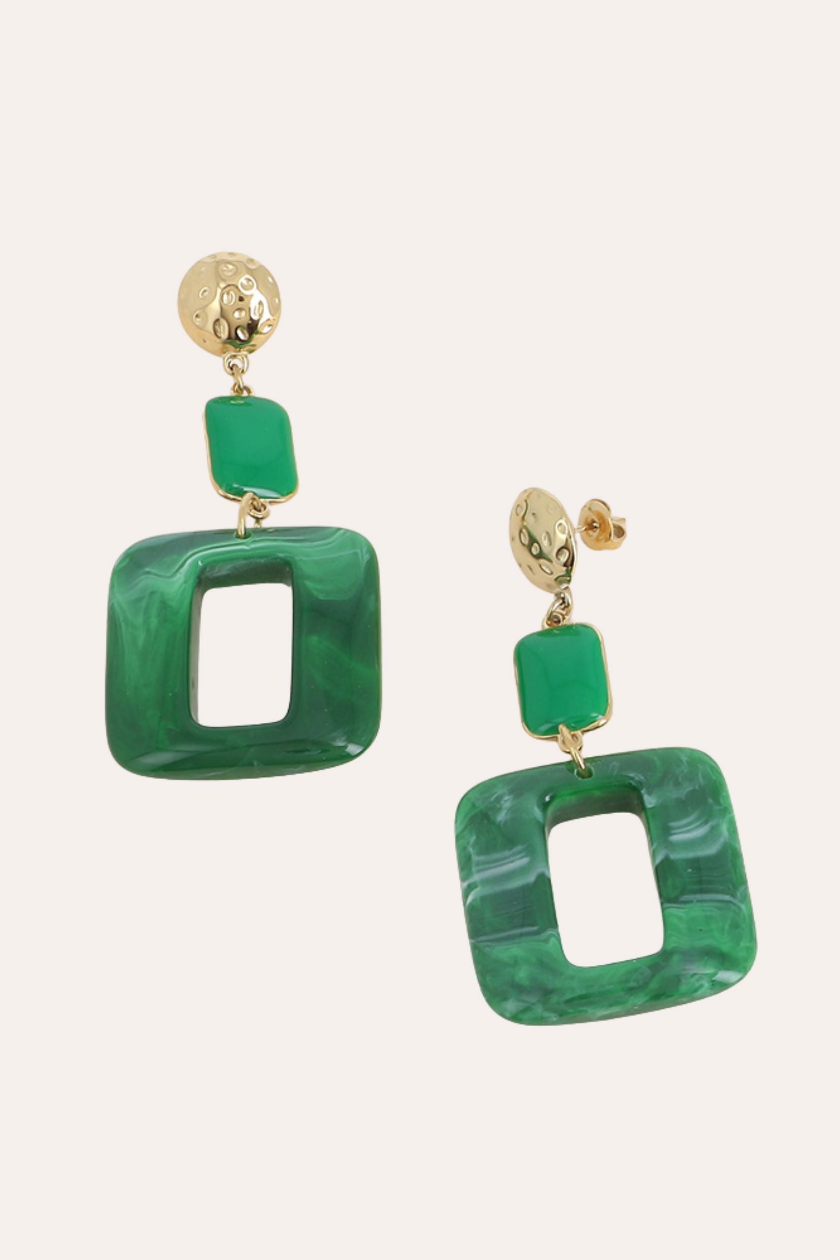 Boucles Bohm Paris - Lya Boucles d'oreilles Pendantes Bohm Paris Vert 