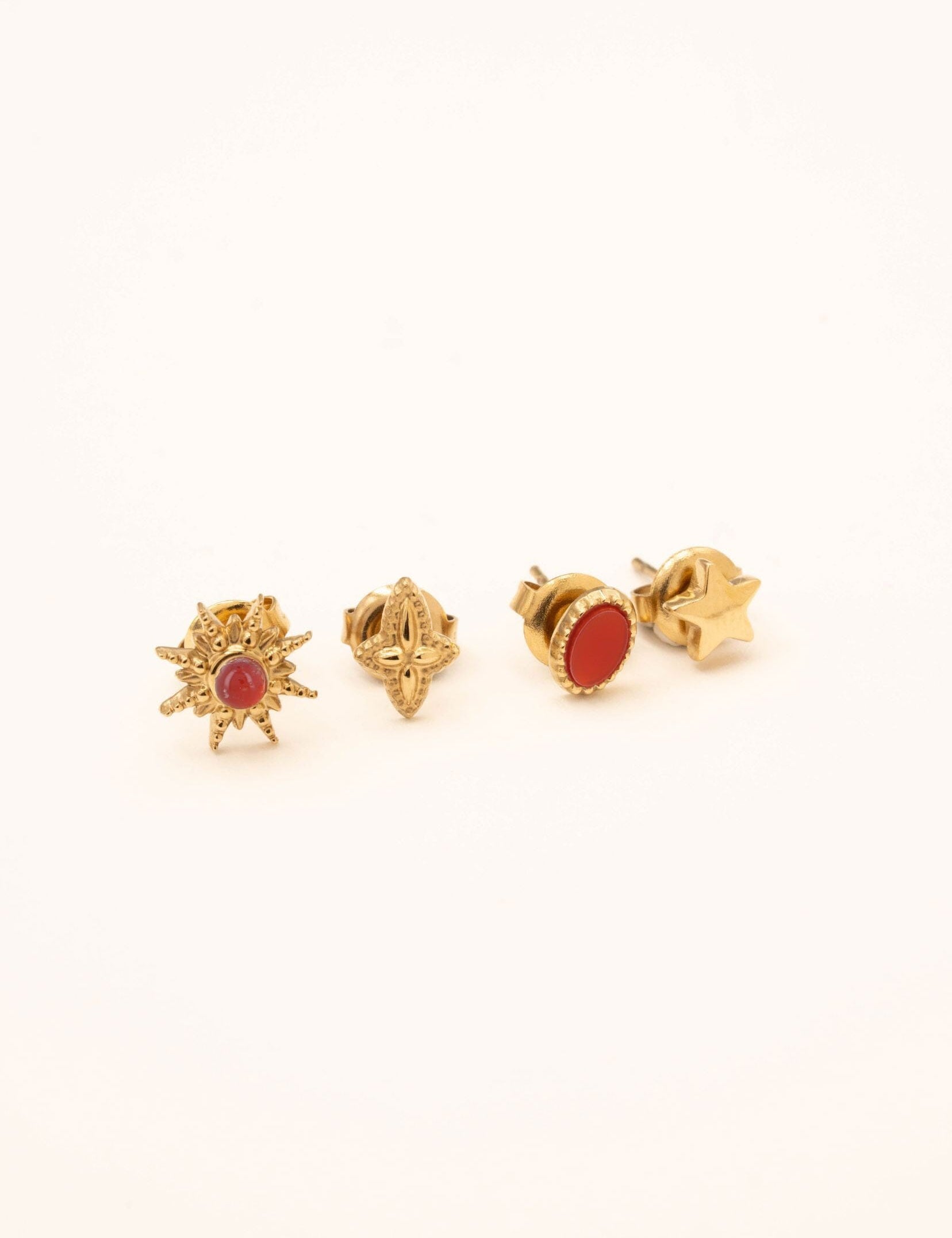 Boucles Bohm Paris - Magnolie Boucles d'oreilles à Puces Bohm Paris Cornaline 