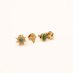 Boucles Bohm Paris - Magnolie Boucles d'oreilles à Puces Bohm Paris Jaspe vert 