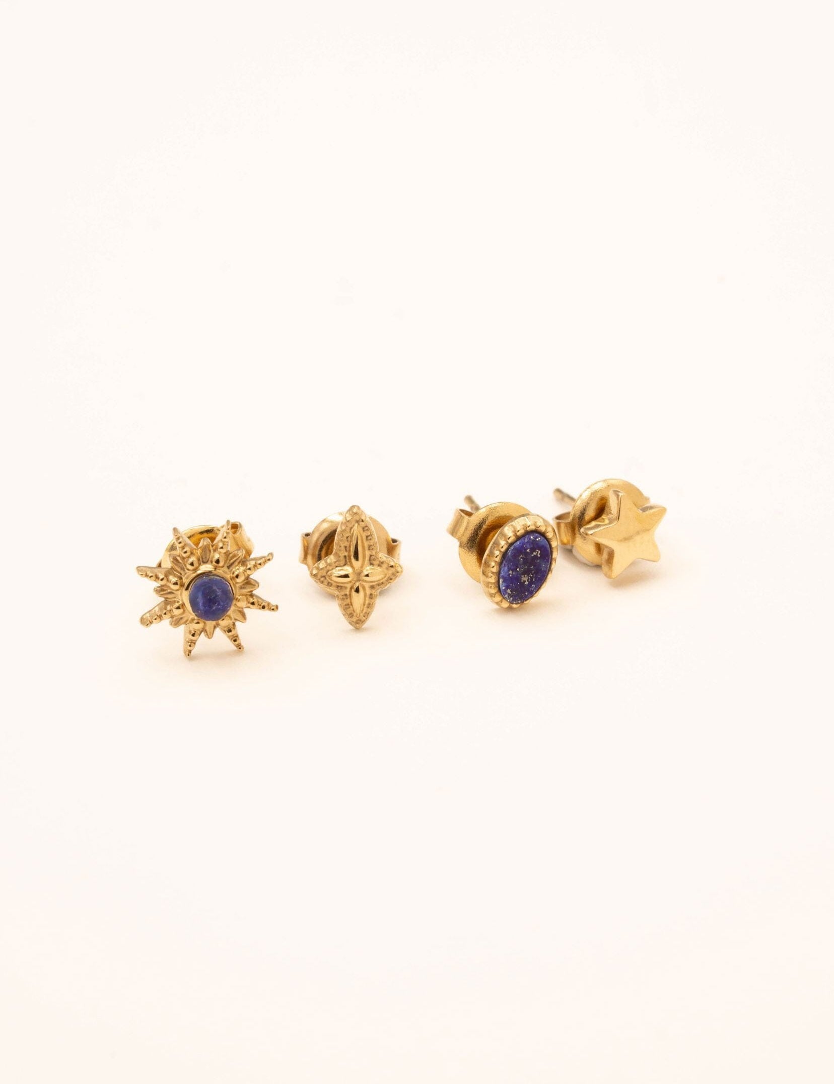 Boucles Bohm Paris - Magnolie Boucles d'oreilles à Puces Bohm Paris Lapis lazuli 