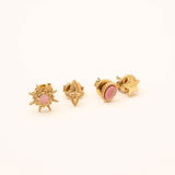 Boucles Bohm Paris - Magnolie Boucles d'oreilles à Puces Bohm Paris Rhodonite 