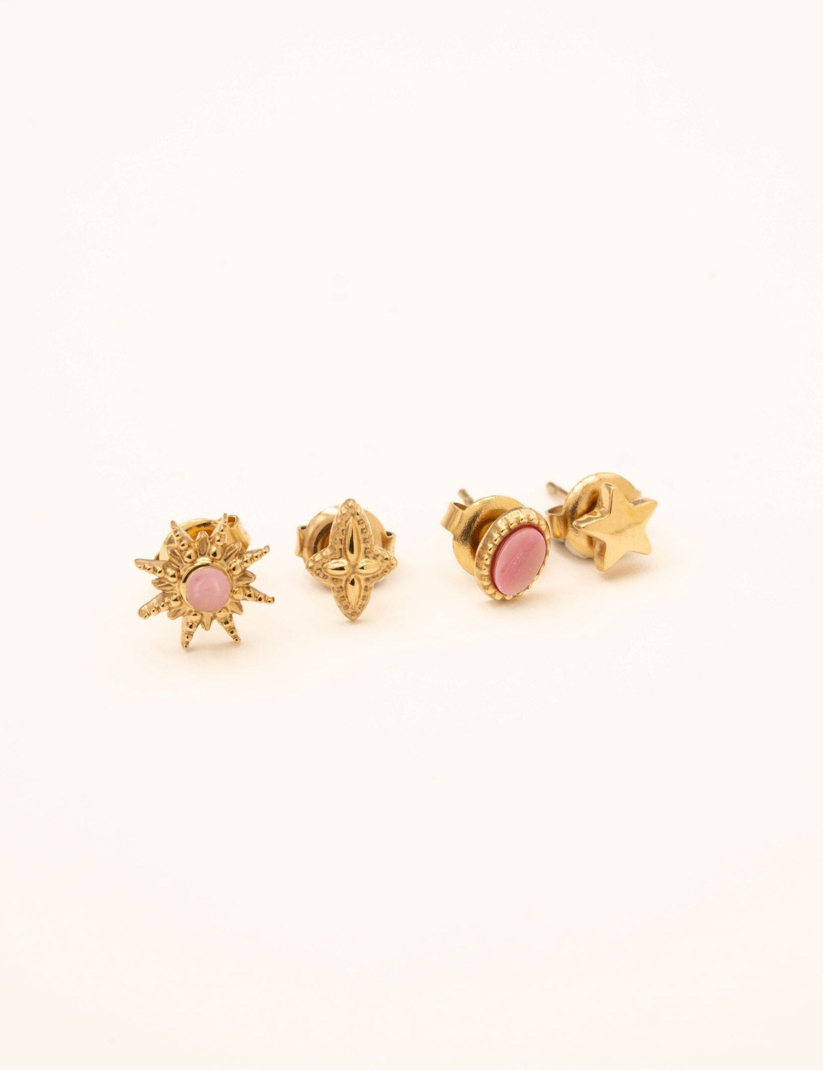 Boucles Bohm Paris - Magnolie Boucles d'oreilles à Puces Bohm Paris Rhodonite 