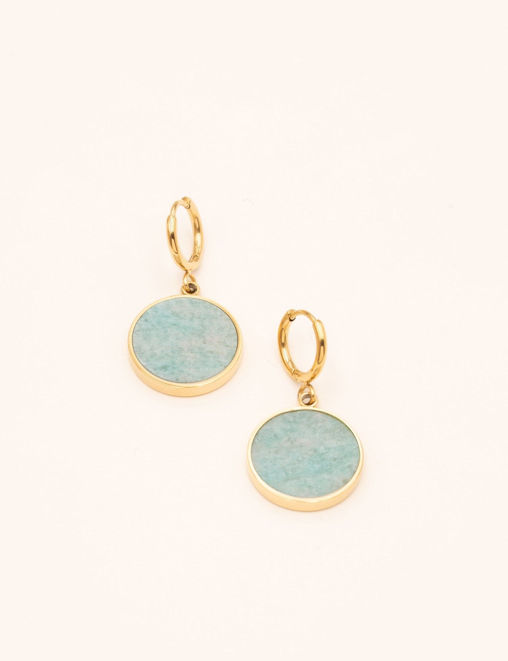 Boucles Bohm Paris - Maxine Boucles d'oreilles type créoles Bohm Paris Amazonite 