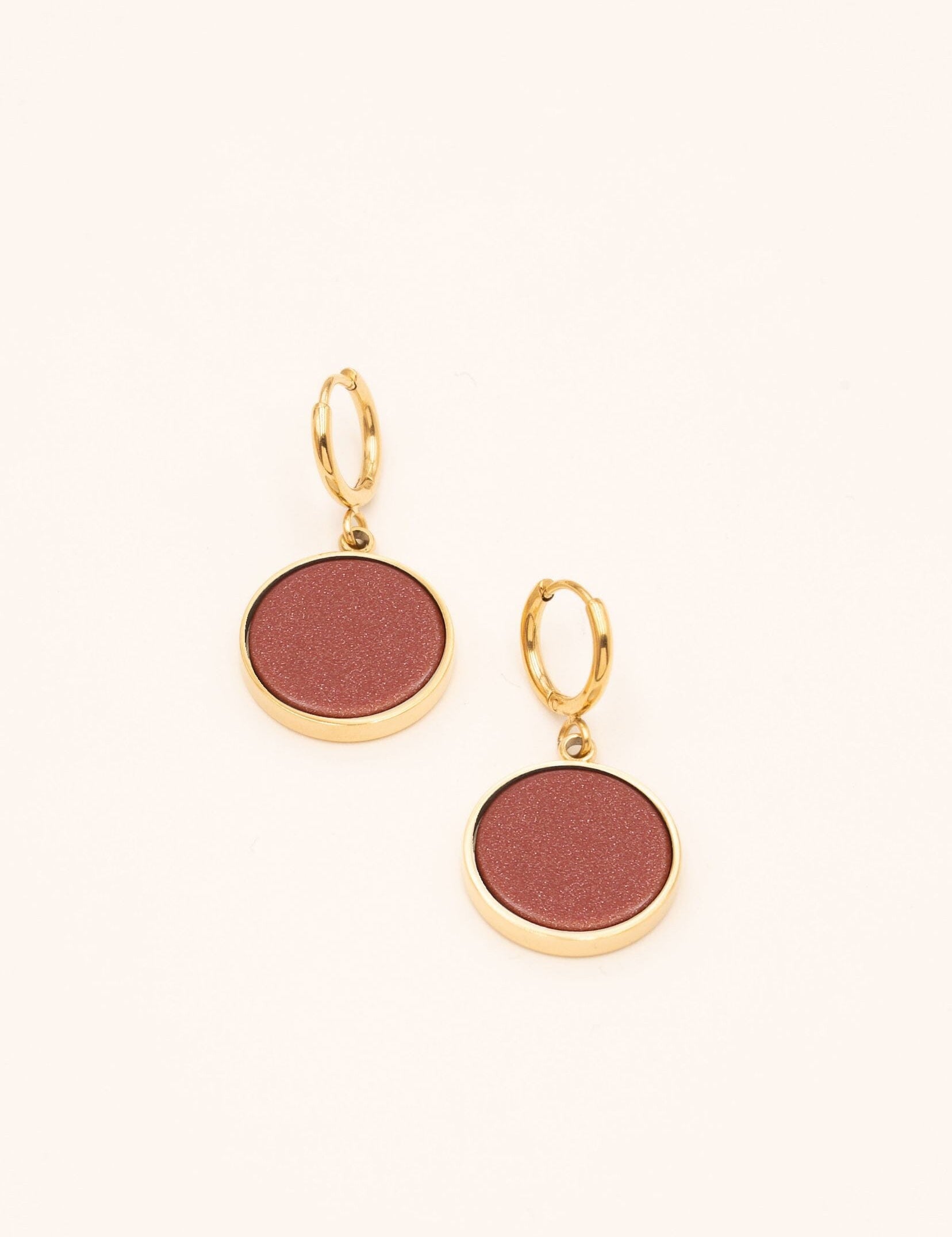 Boucles Bohm Paris - Maxine Boucles d'oreilles type créoles Bohm Paris Sable d'or 
