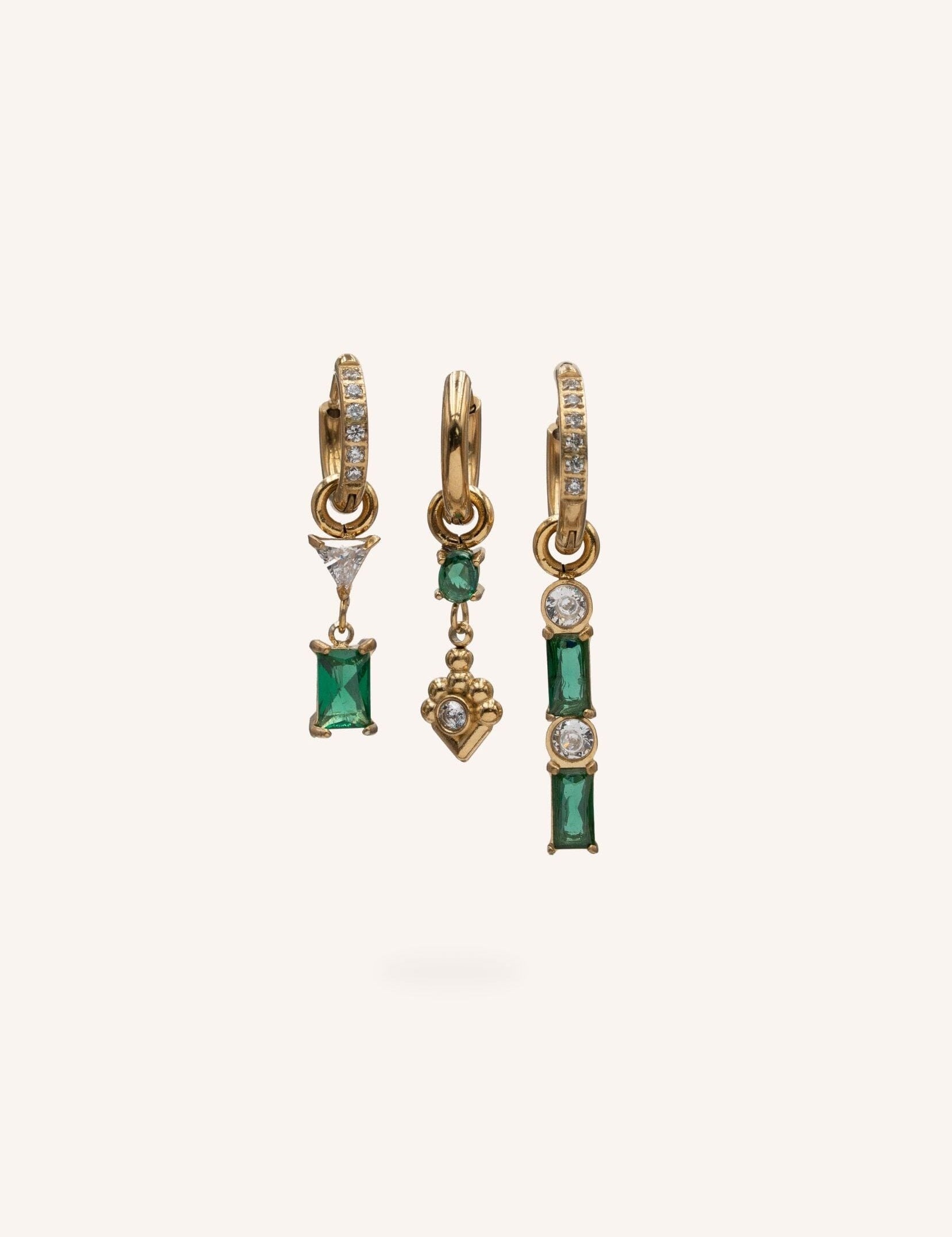 Boucles Bohm Paris - Moëra Boucles d'oreilles type Créoles Bohm Paris Vert 