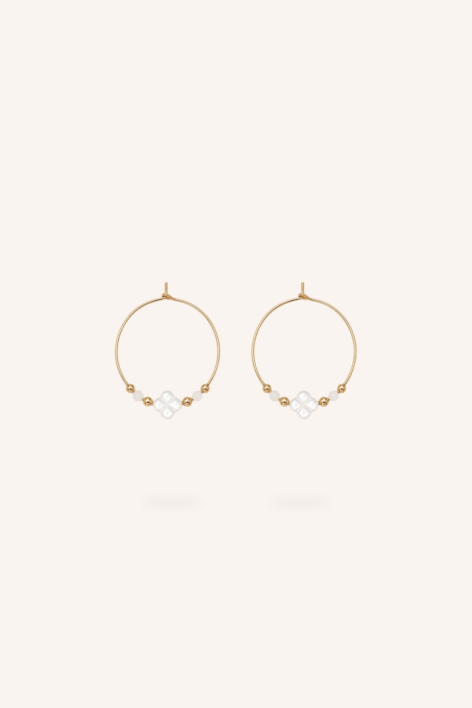 Boucles Bohm Paris - Naclya Boucles d'oreilles type Créoles Bohm Paris Nacre blanche 