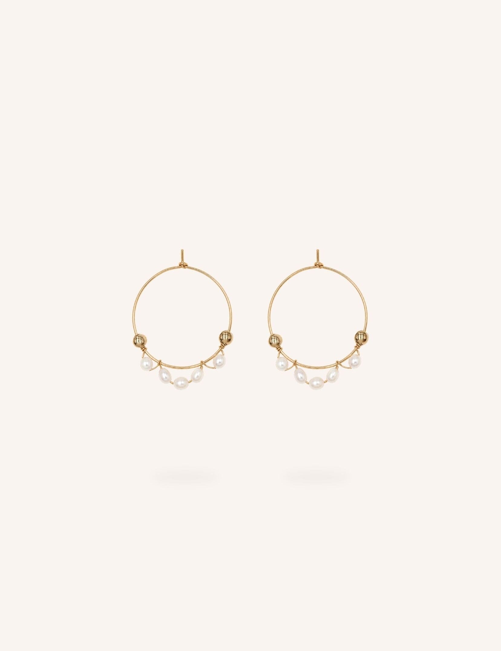 Boucles Bohm Paris - Naelya Boucles d'oreilles type Créoles Bohm Paris Perle d'eau douce 