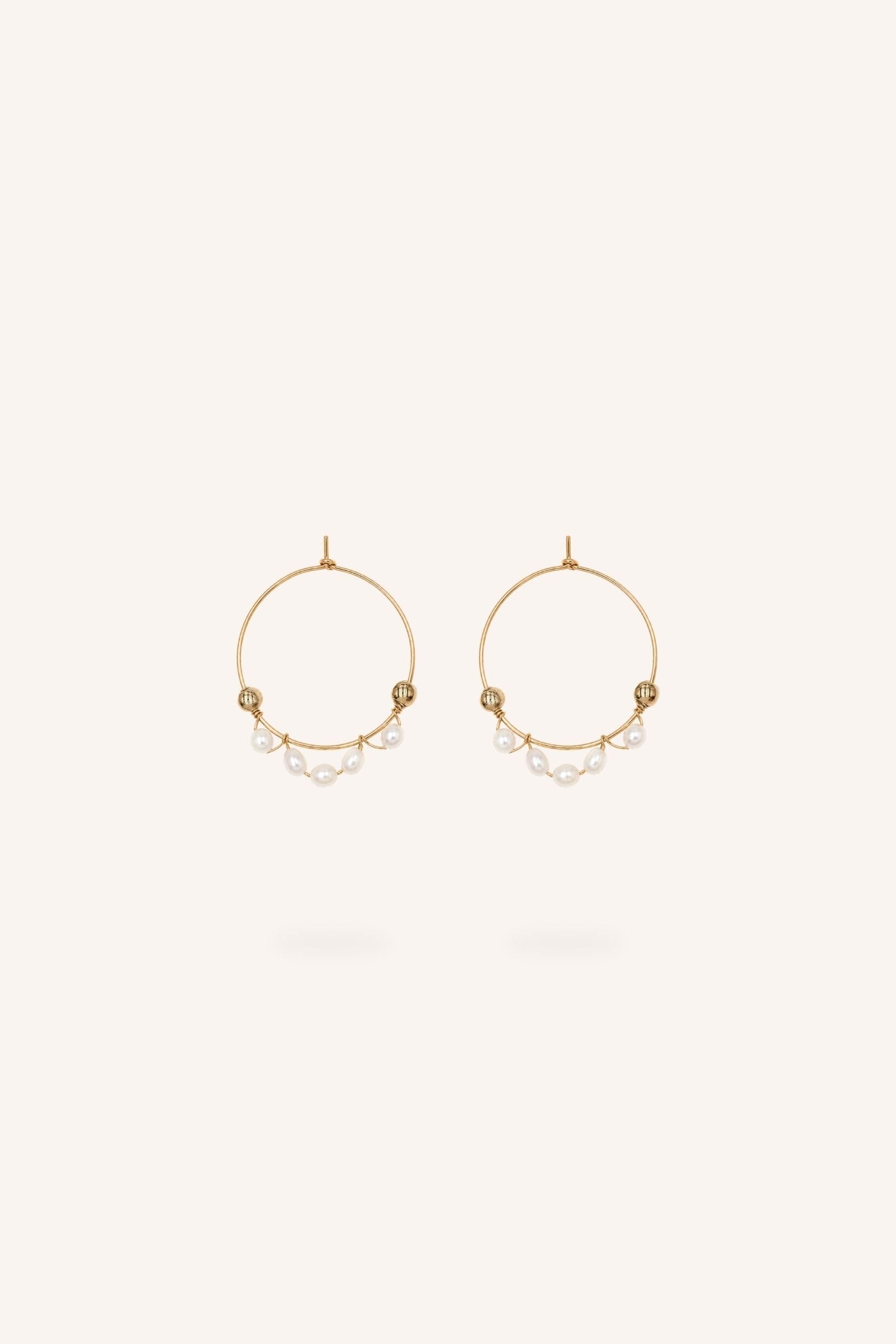 Boucles Bohm Paris - Naelya Boucles d'oreilles type Créoles Bohm Paris Perle d'eau douce 