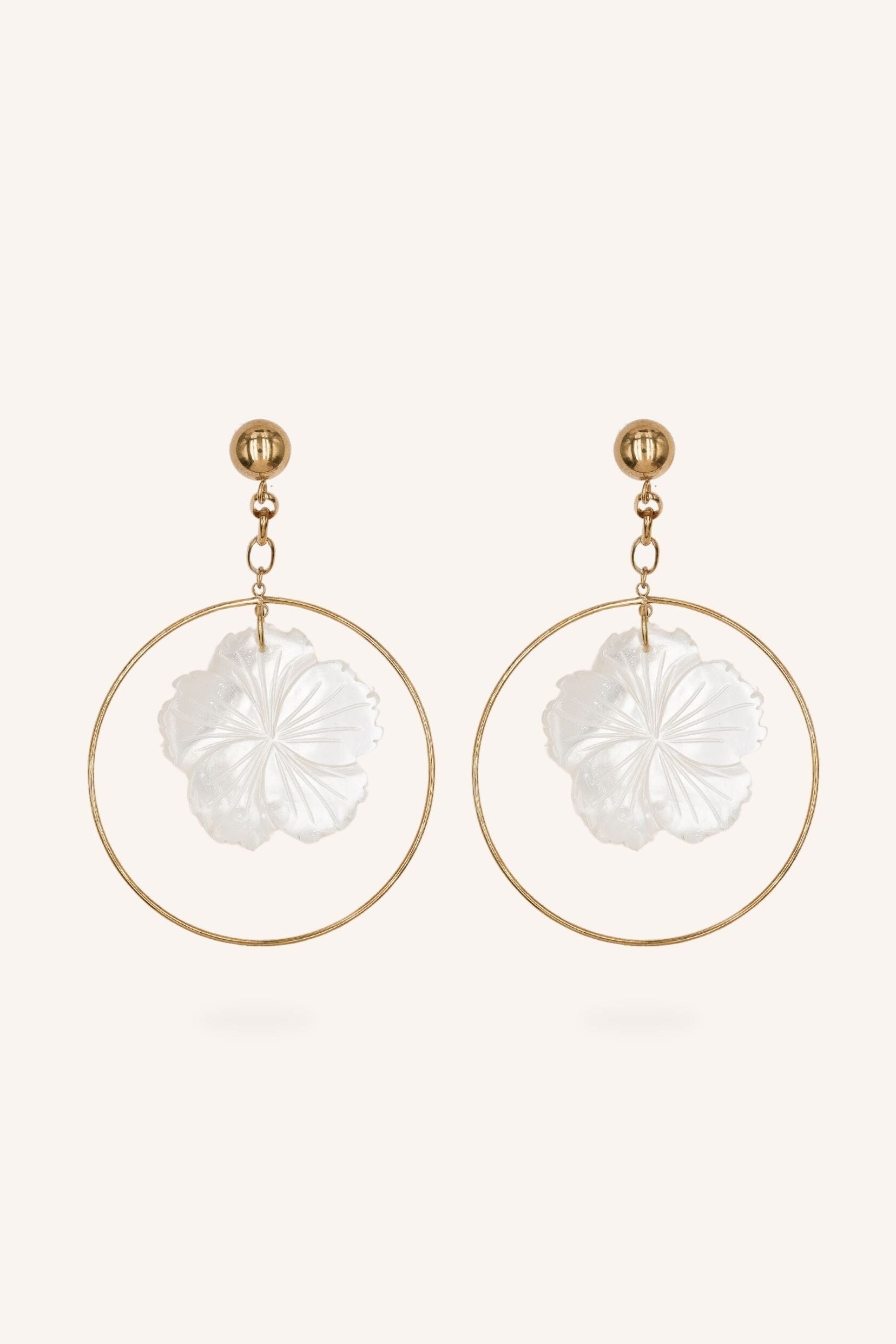 Boucles Bohm Paris - Naelyne Boucles d'oreilles pendantes Bohm Paris Nacre blanche 