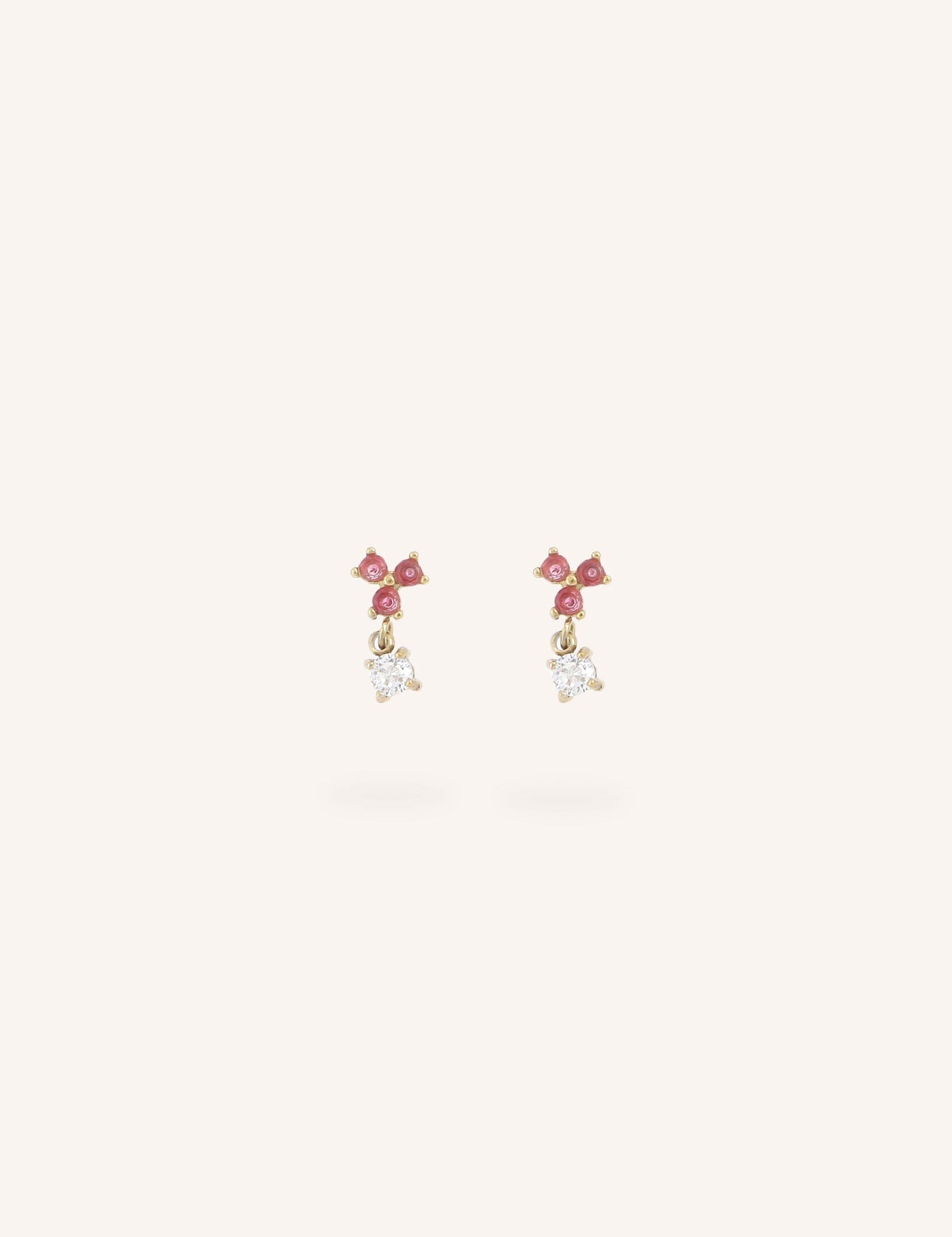 Boucles Bohm Paris - Norya Boucles d'oreilles à puces Bohm Paris Rose 