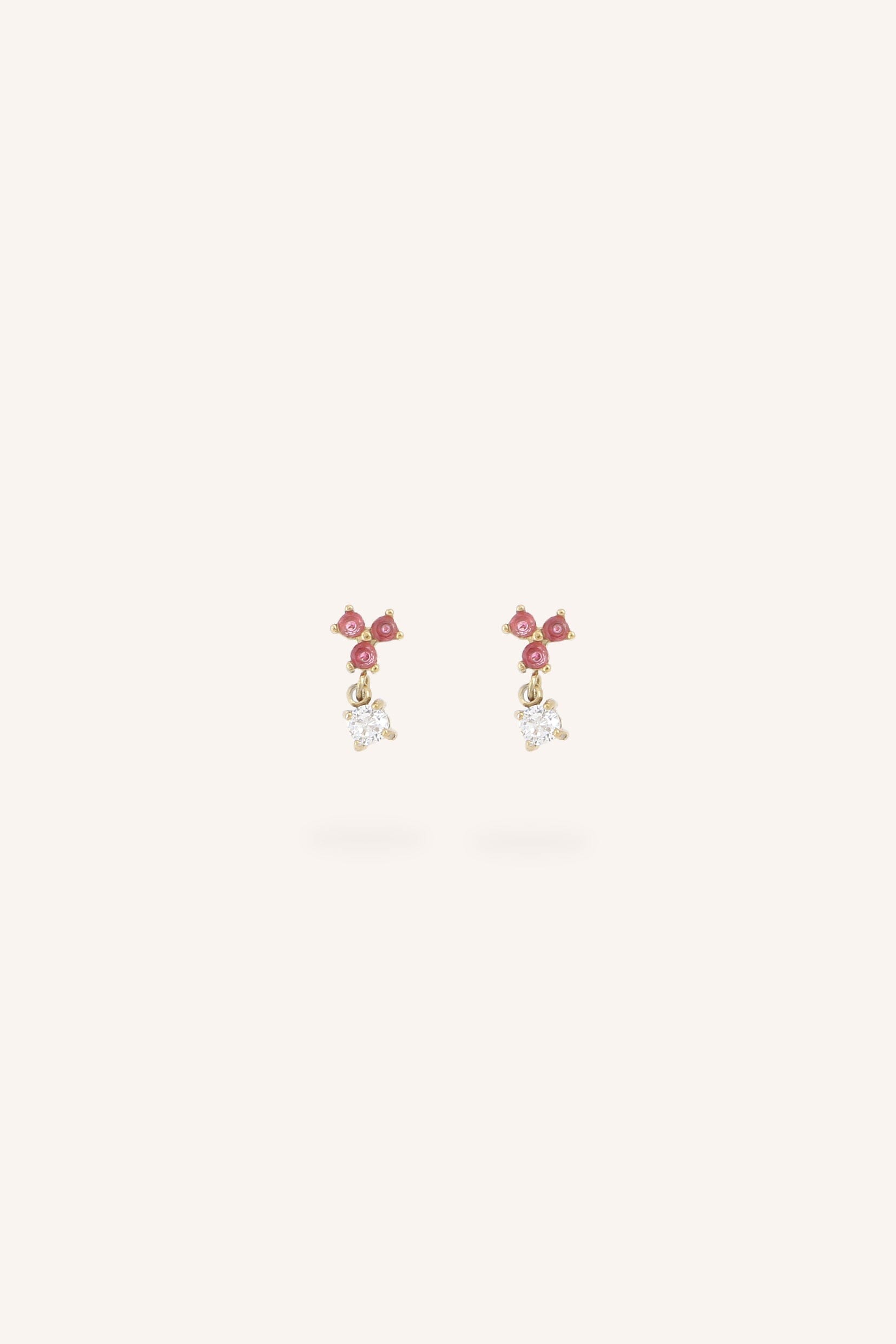 Boucles Bohm Paris - Norya Boucles d'oreilles à puces Bohm Paris Rose 