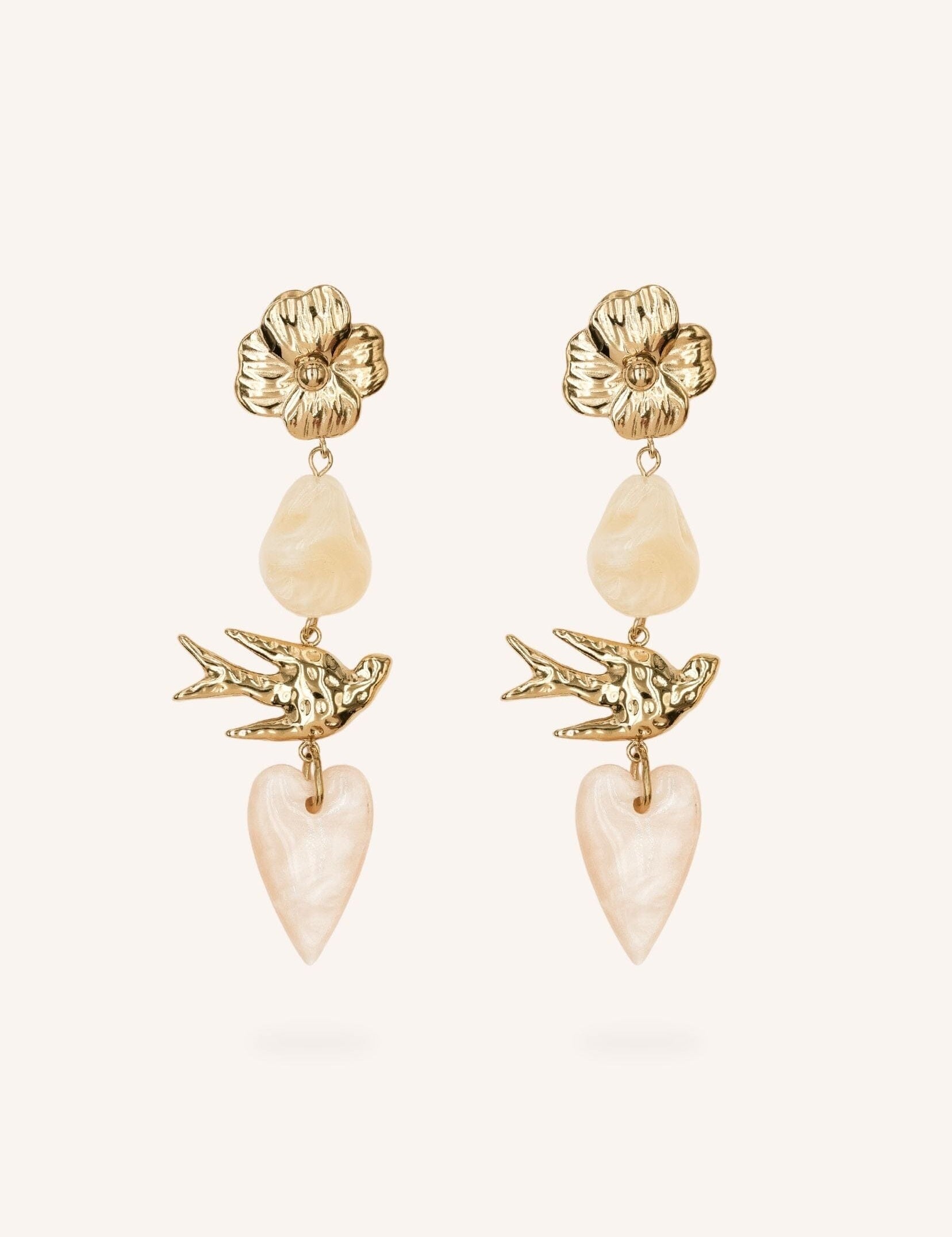 Boucles Bohm Paris - Oceya Boucles d'oreilles pendantes Bohm Paris Beige 