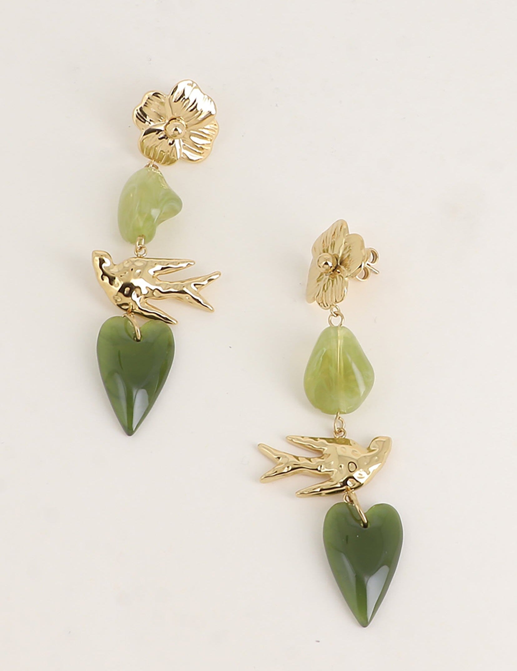 Boucles Bohm Paris - Oceya Boucles d'oreilles pendantes Bohm Paris Kaki 
