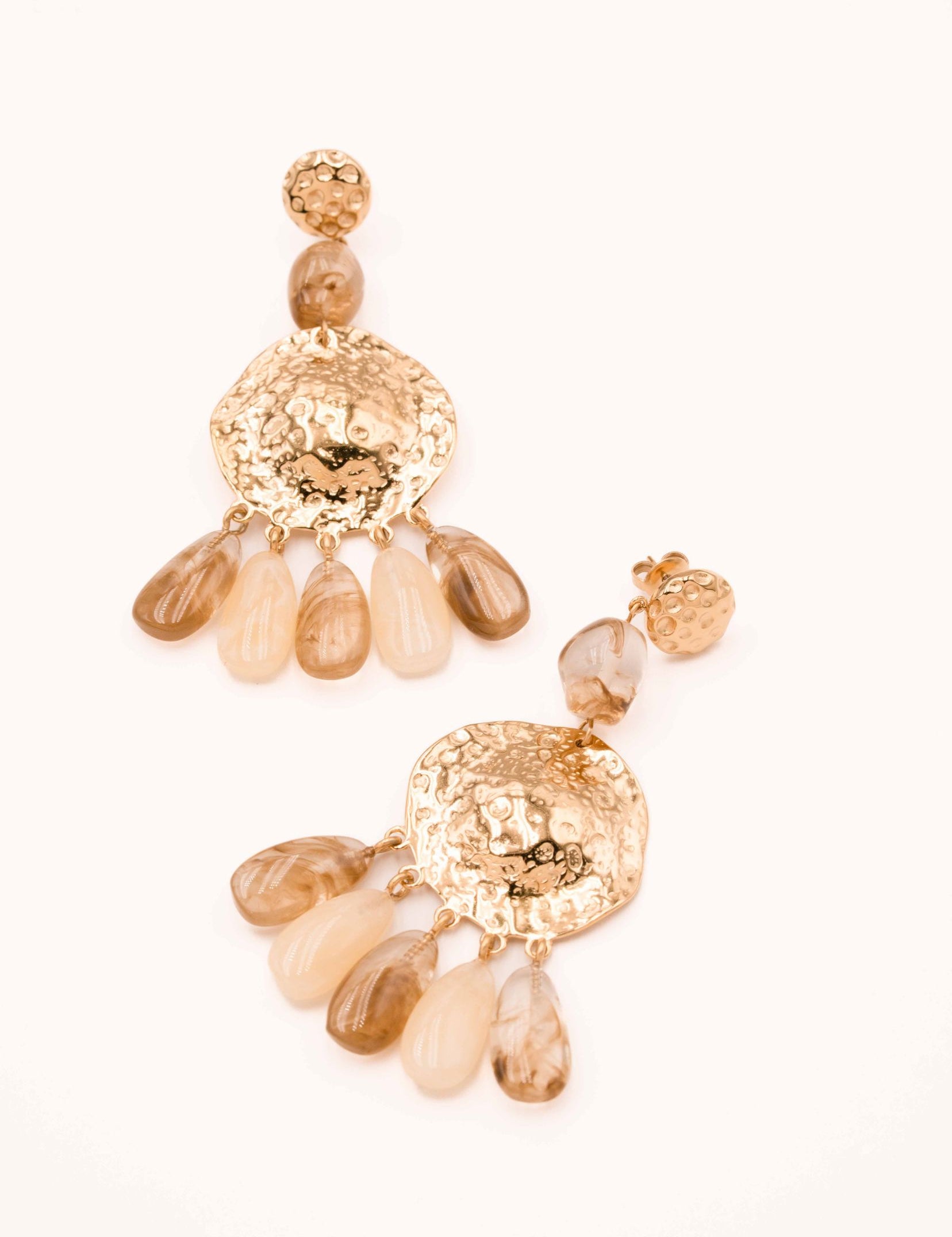 Boucles Bohm Paris - Olyna Boucles D'oreilles pendantes Bohm Paris Beige 
